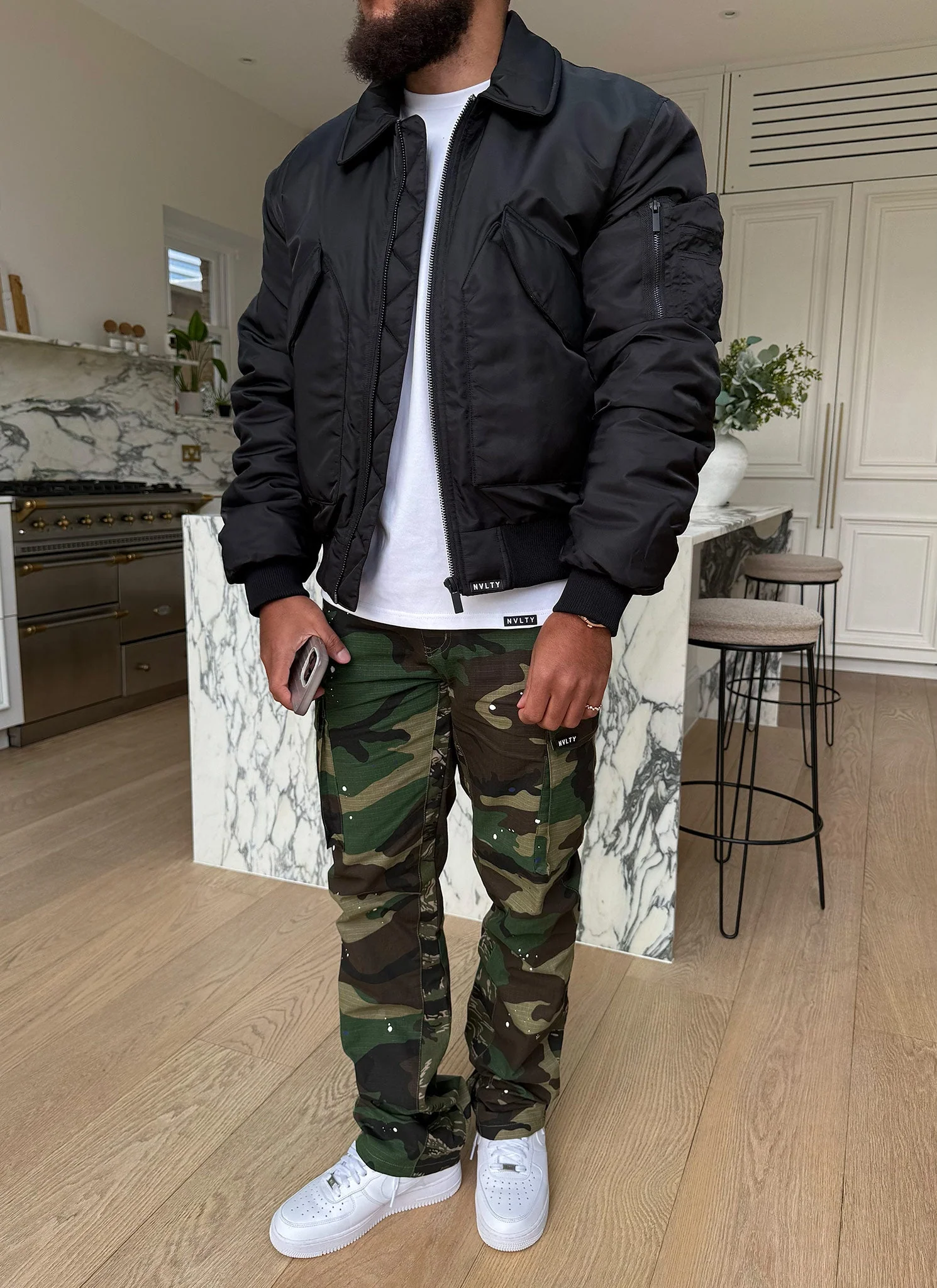 Aviator Flight Jacket - Black - Image 10