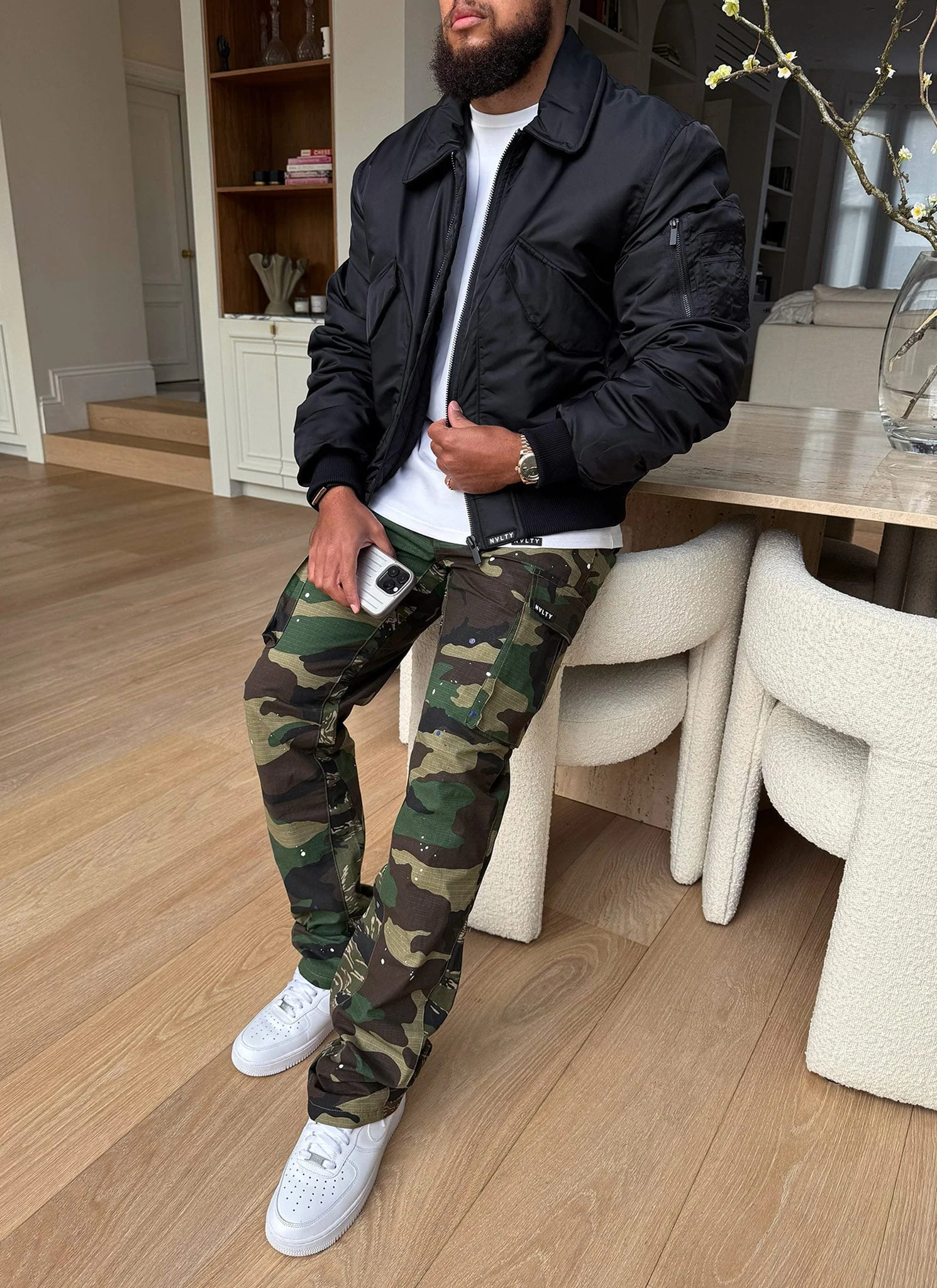 Aviator Flight Jacket - Black - Image 13