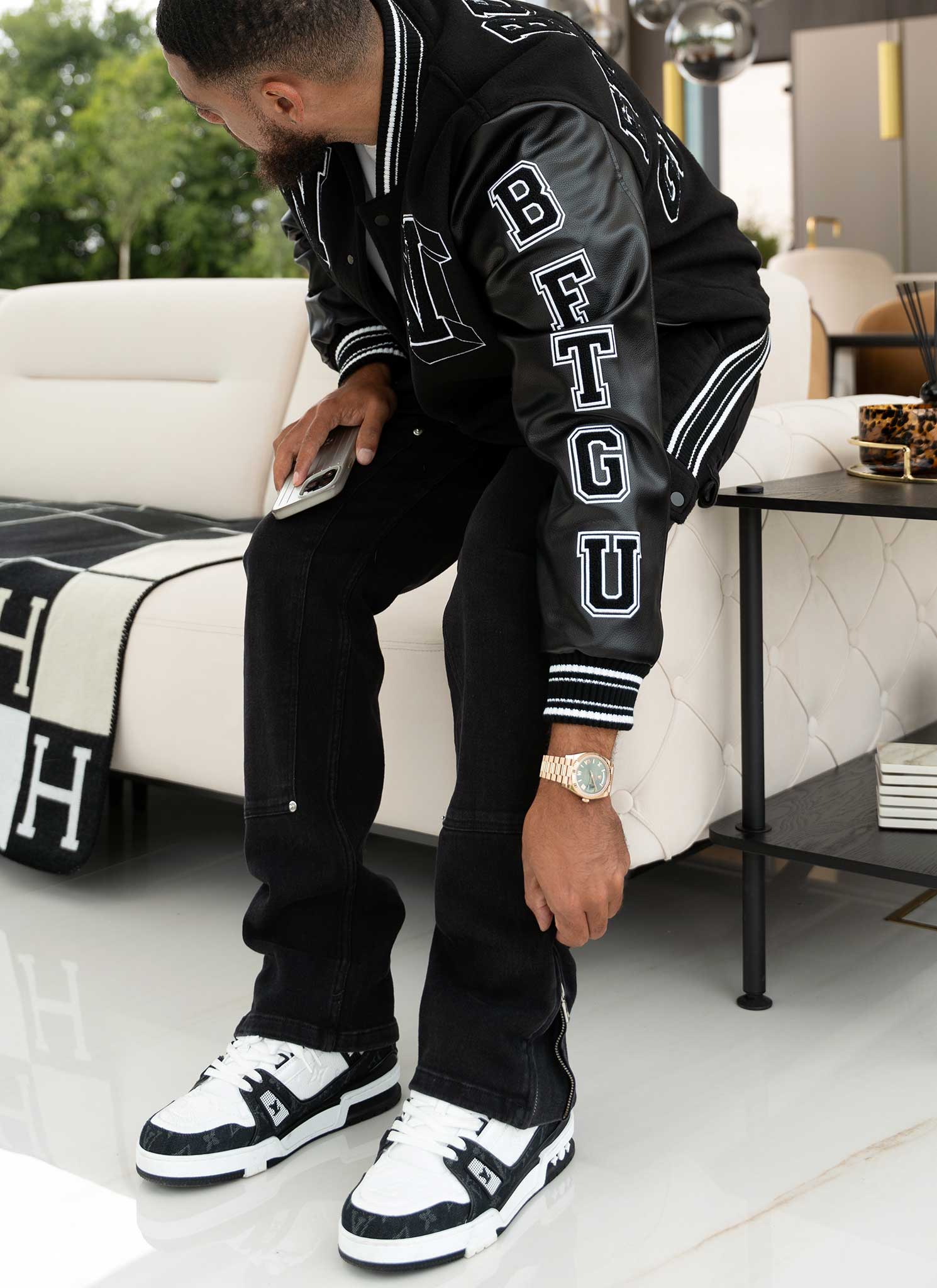 Built From The Ground Up Varsity Jacket - Black - Image 10
