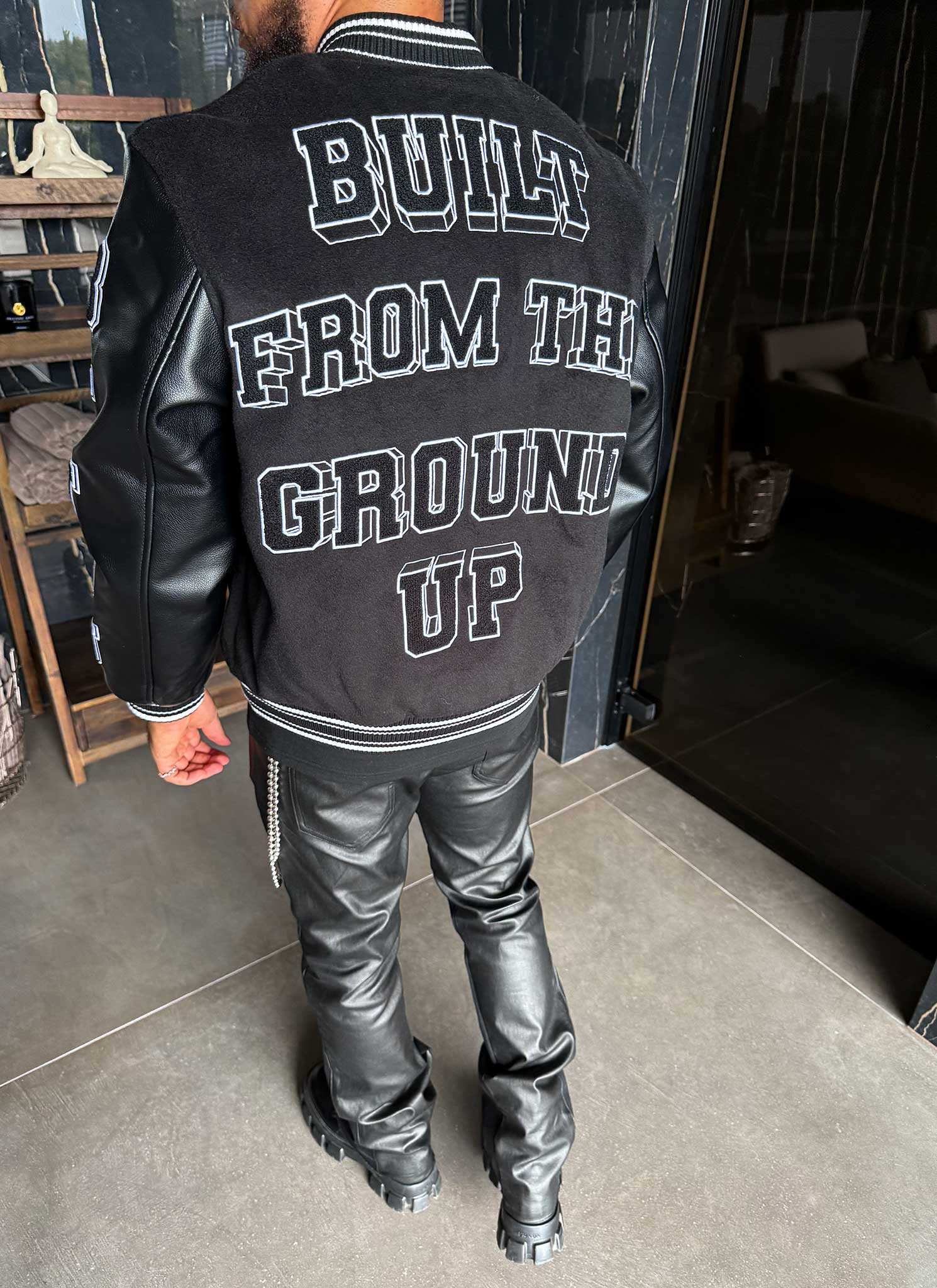 Built From The Ground Up Varsity Jacket - Black - Image 13