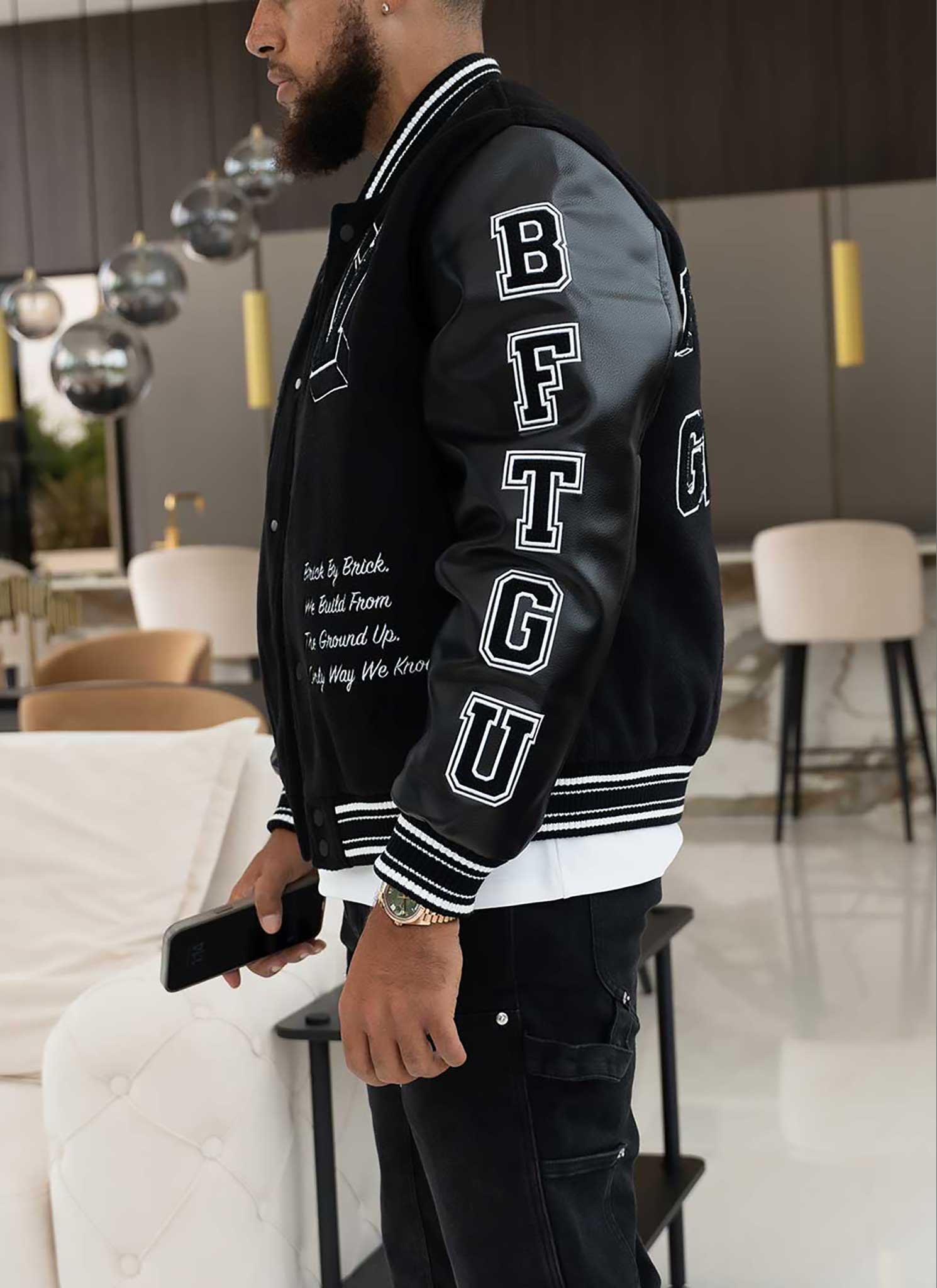 Built From The Ground Up Varsity Jacket - Black - Image 8