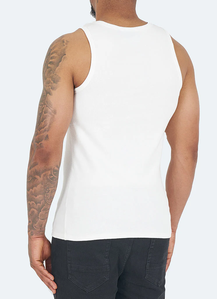 Essential Heavy Ribbed Vest - White - Image 4