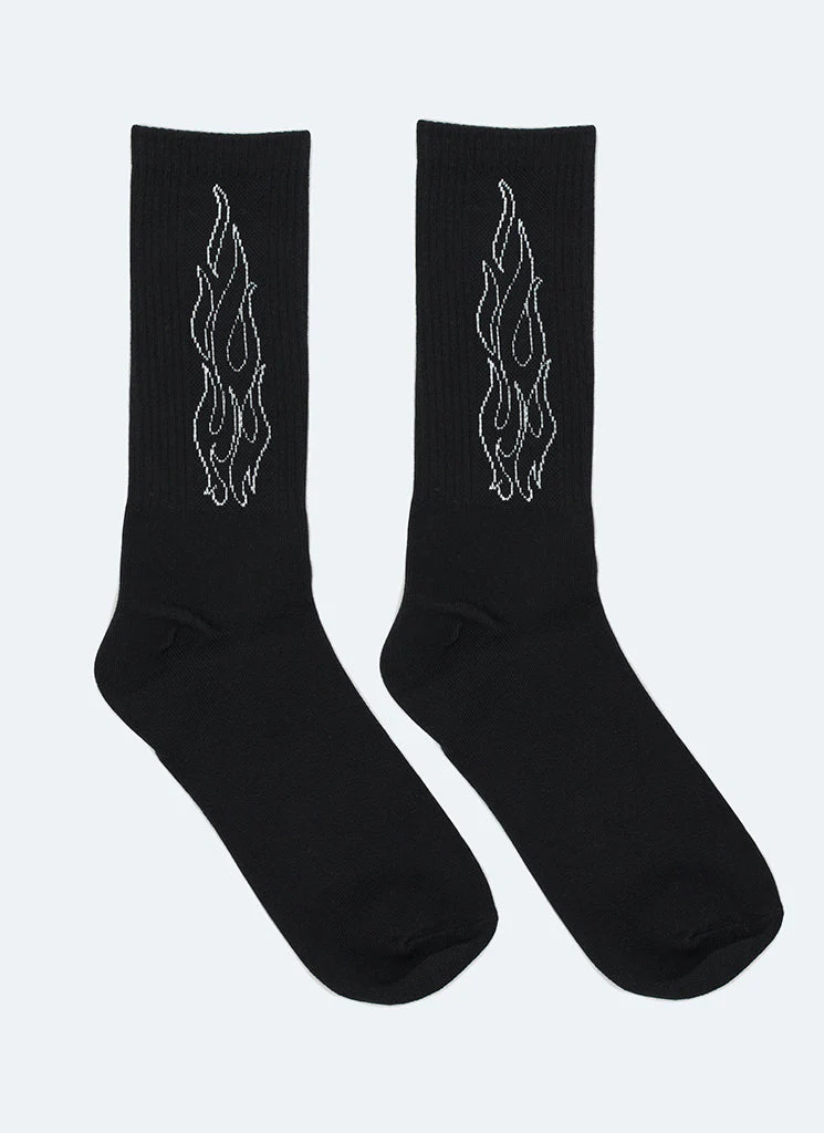 Flame Socks - Black - Image 2