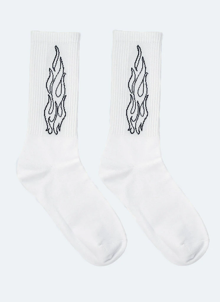 Flame Socks - White - Image 2