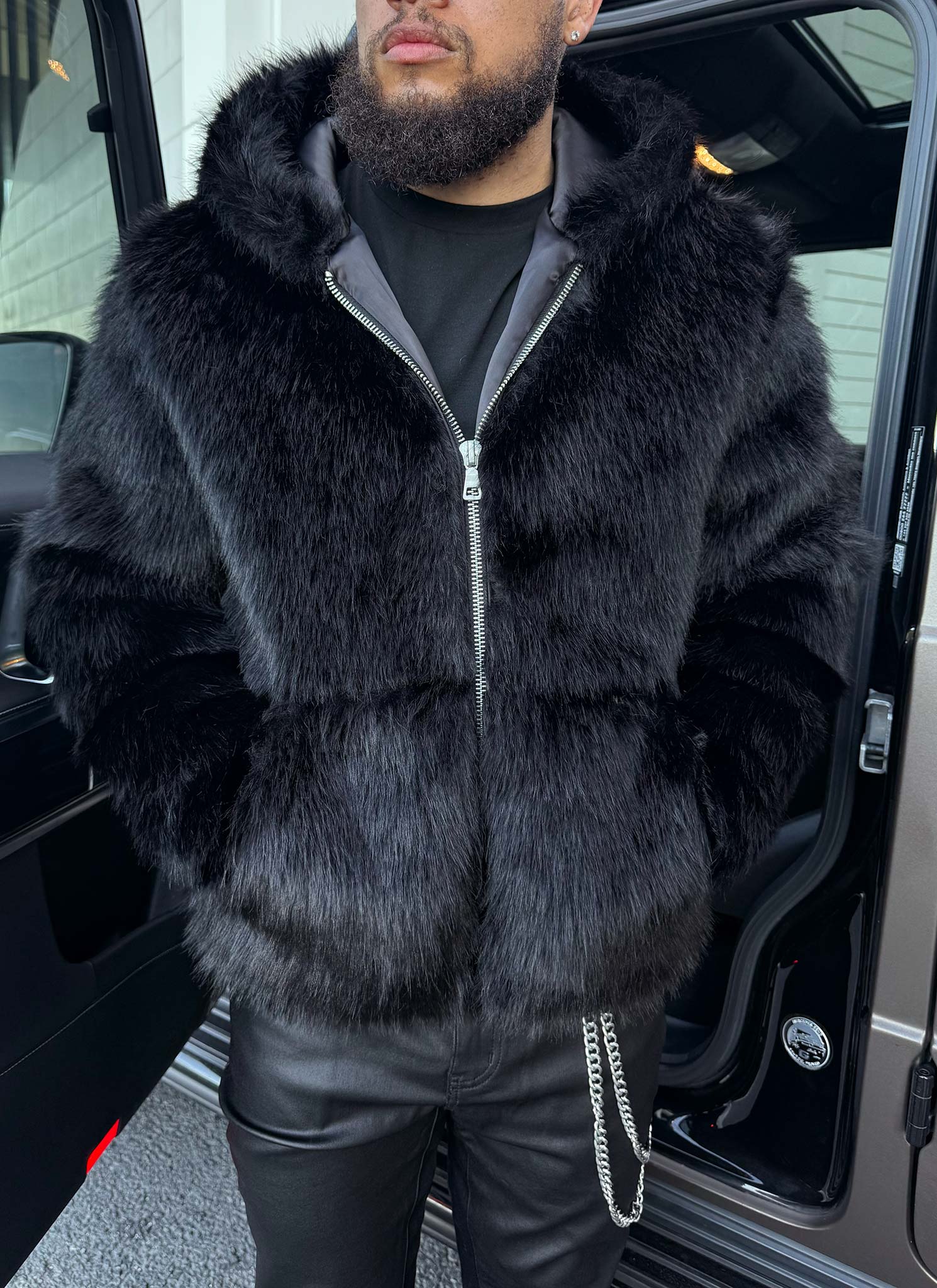 Fur Jacket - Black - Image 2