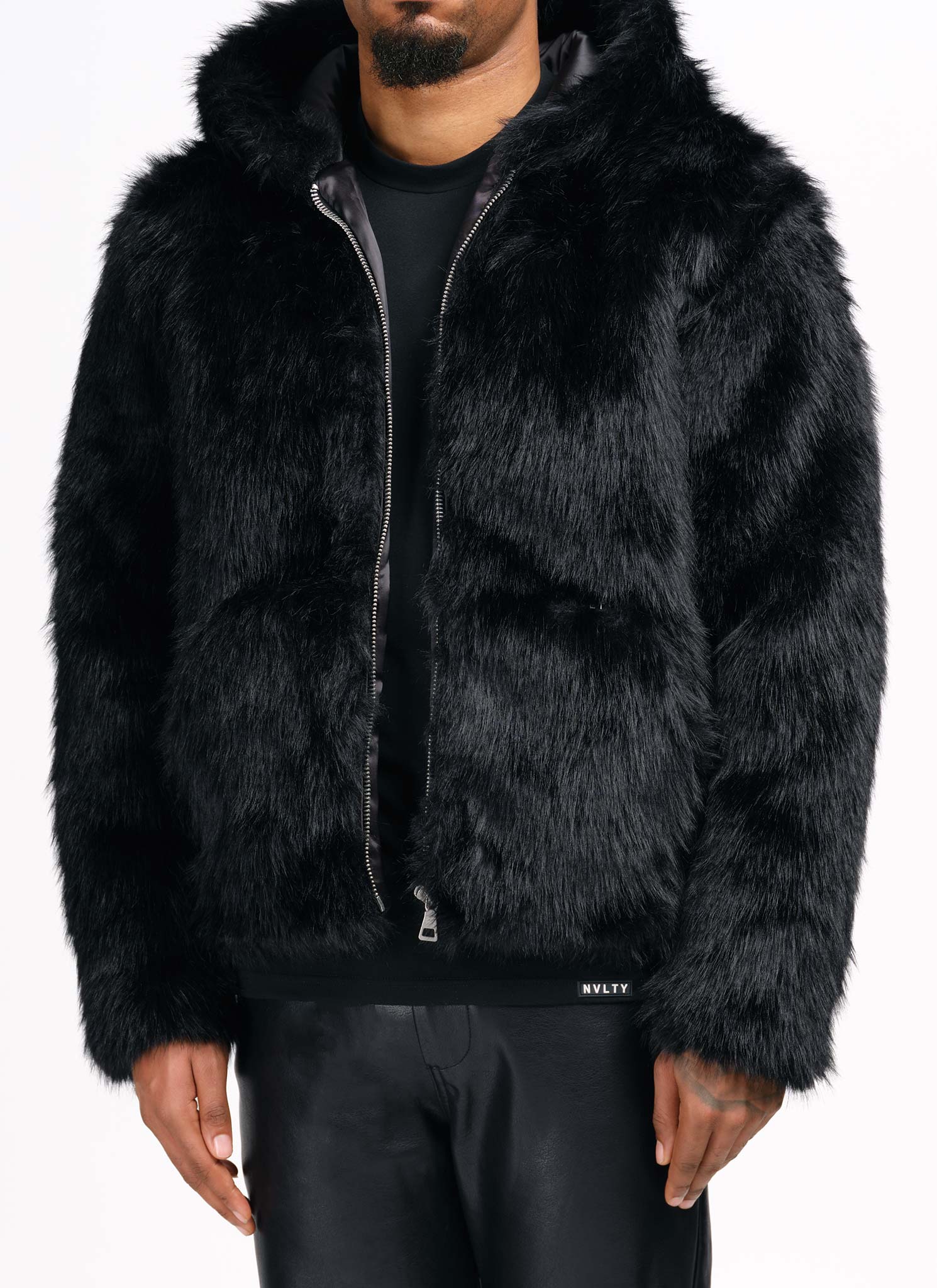 Fur Jacket - Black - Image 3