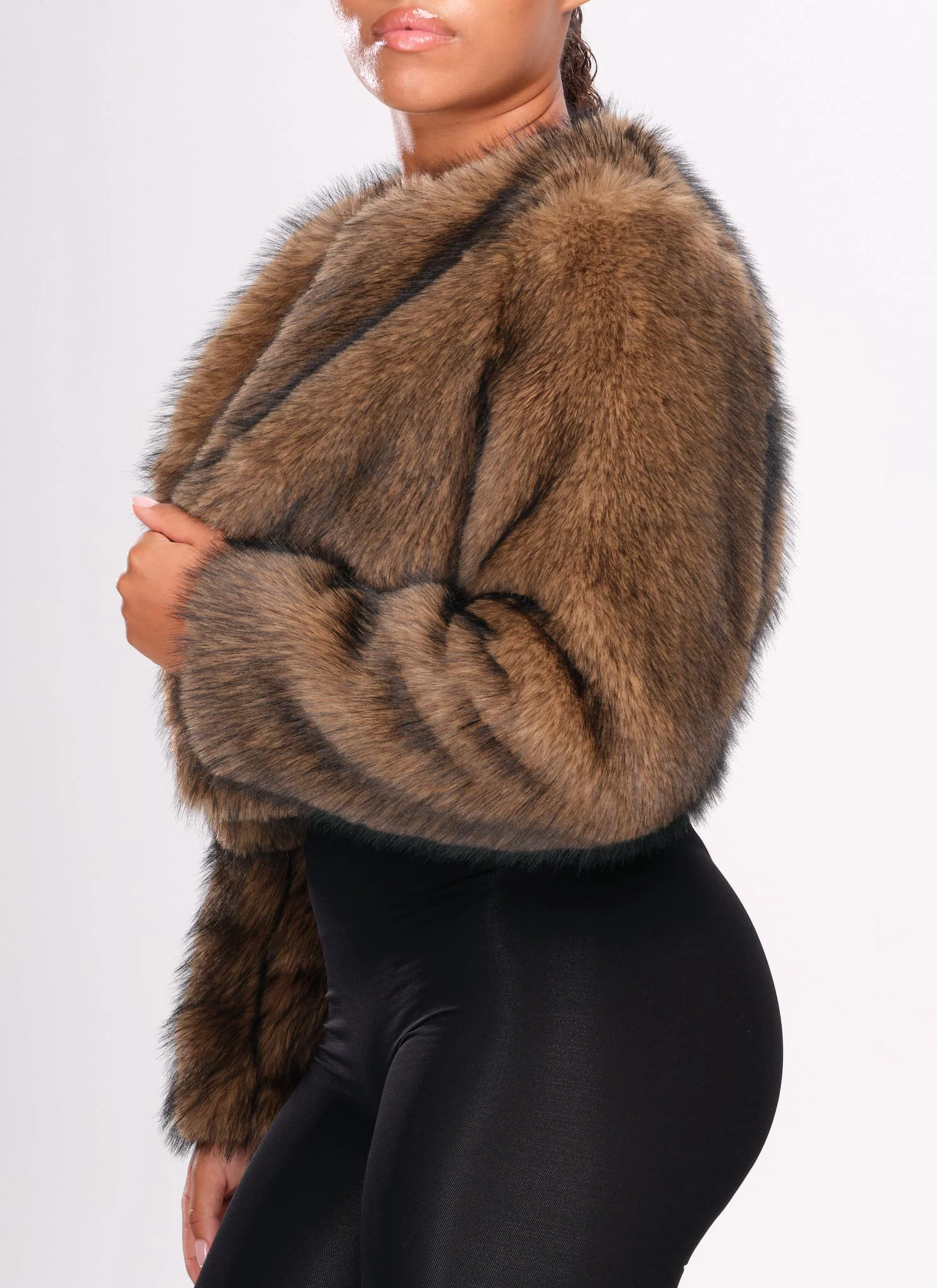 Fur Jacket - Brown - Image 7