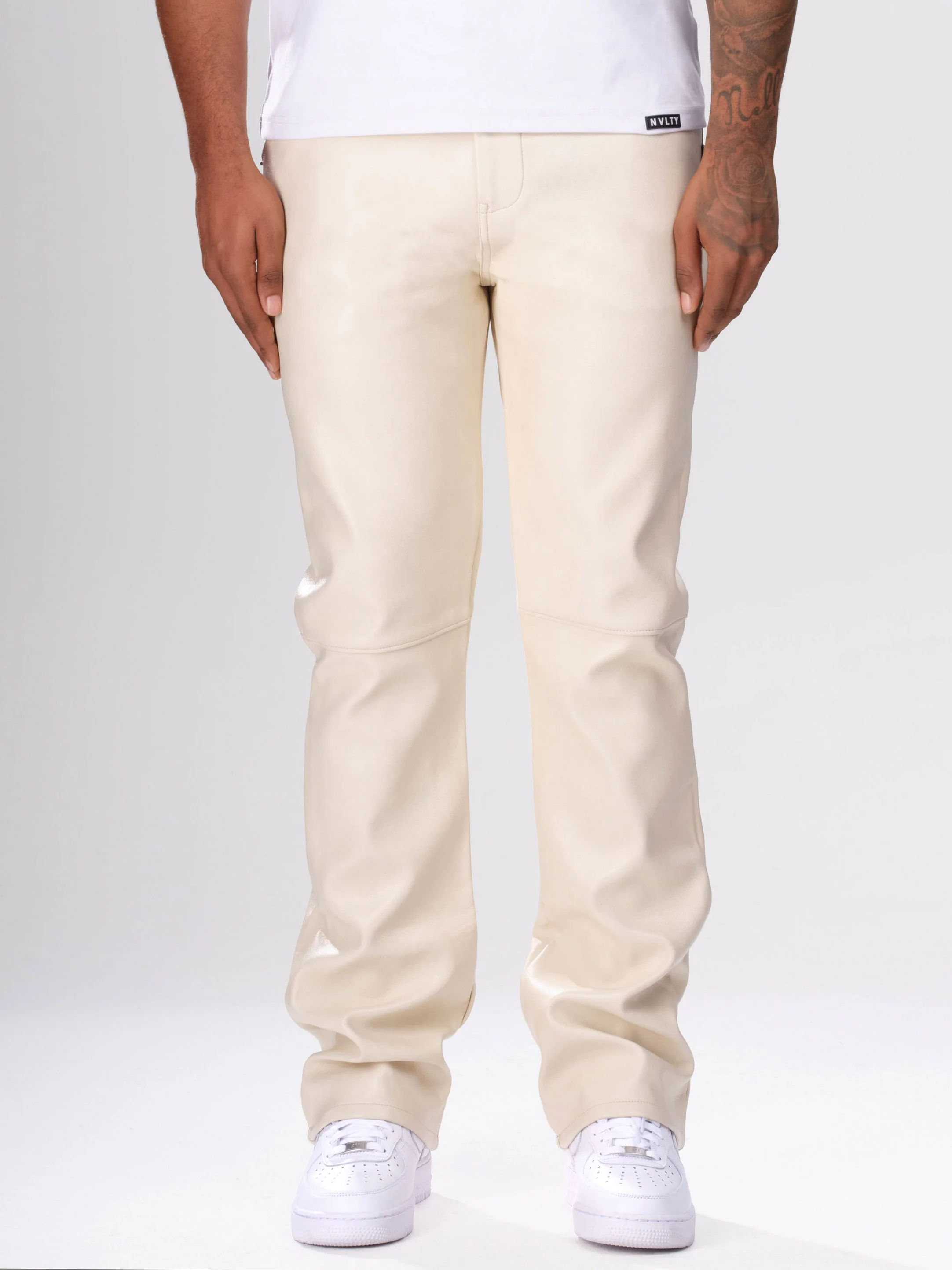 Heavyweight Leather Pants - Ivory