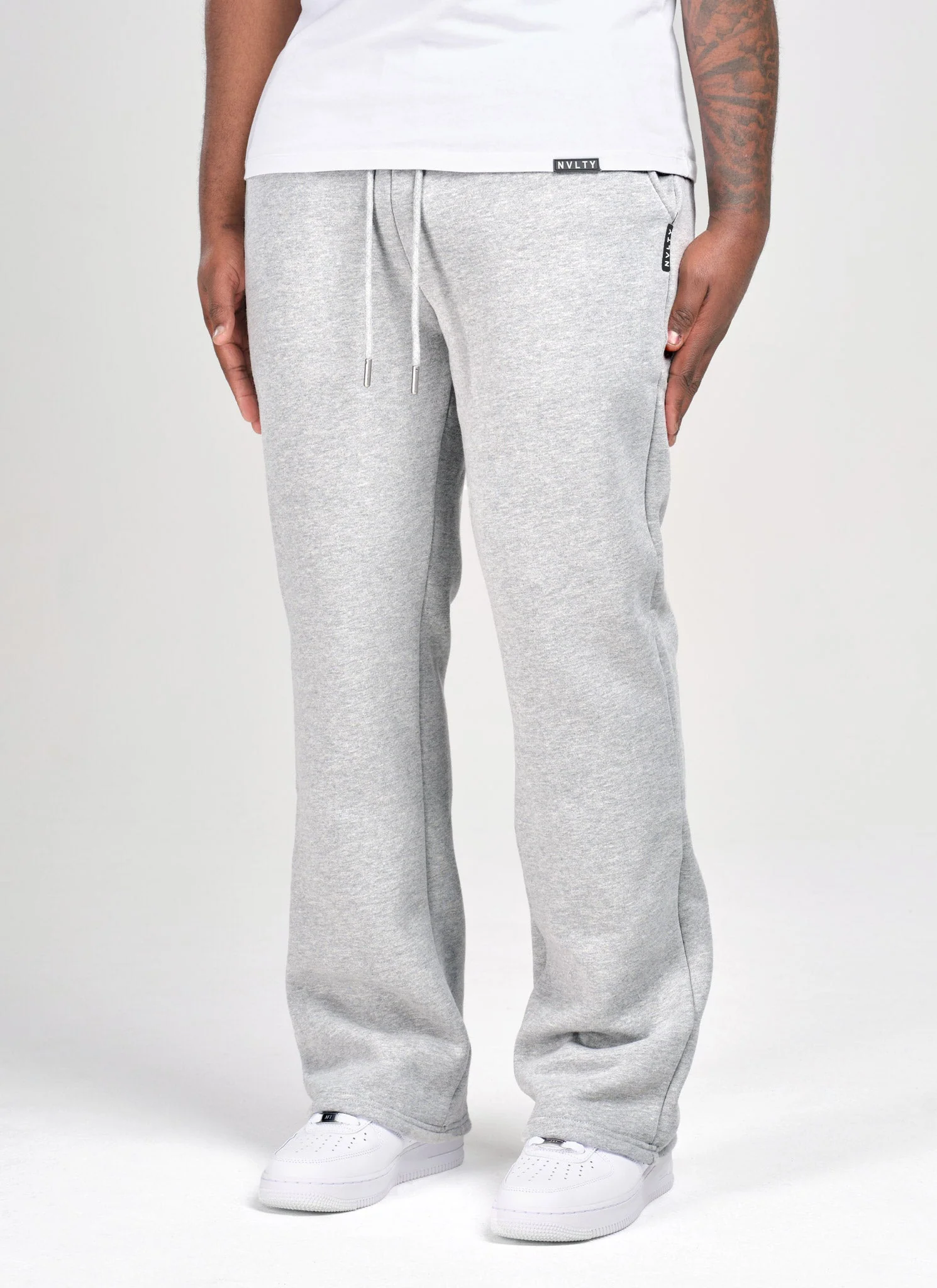 Heavyweight Luxe Flare Joggers - Grey - Image 3