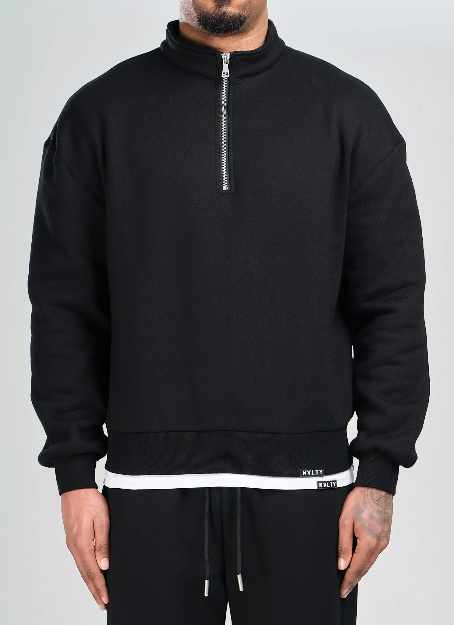 Heavyweight Luxe Quarter Zip - Black
