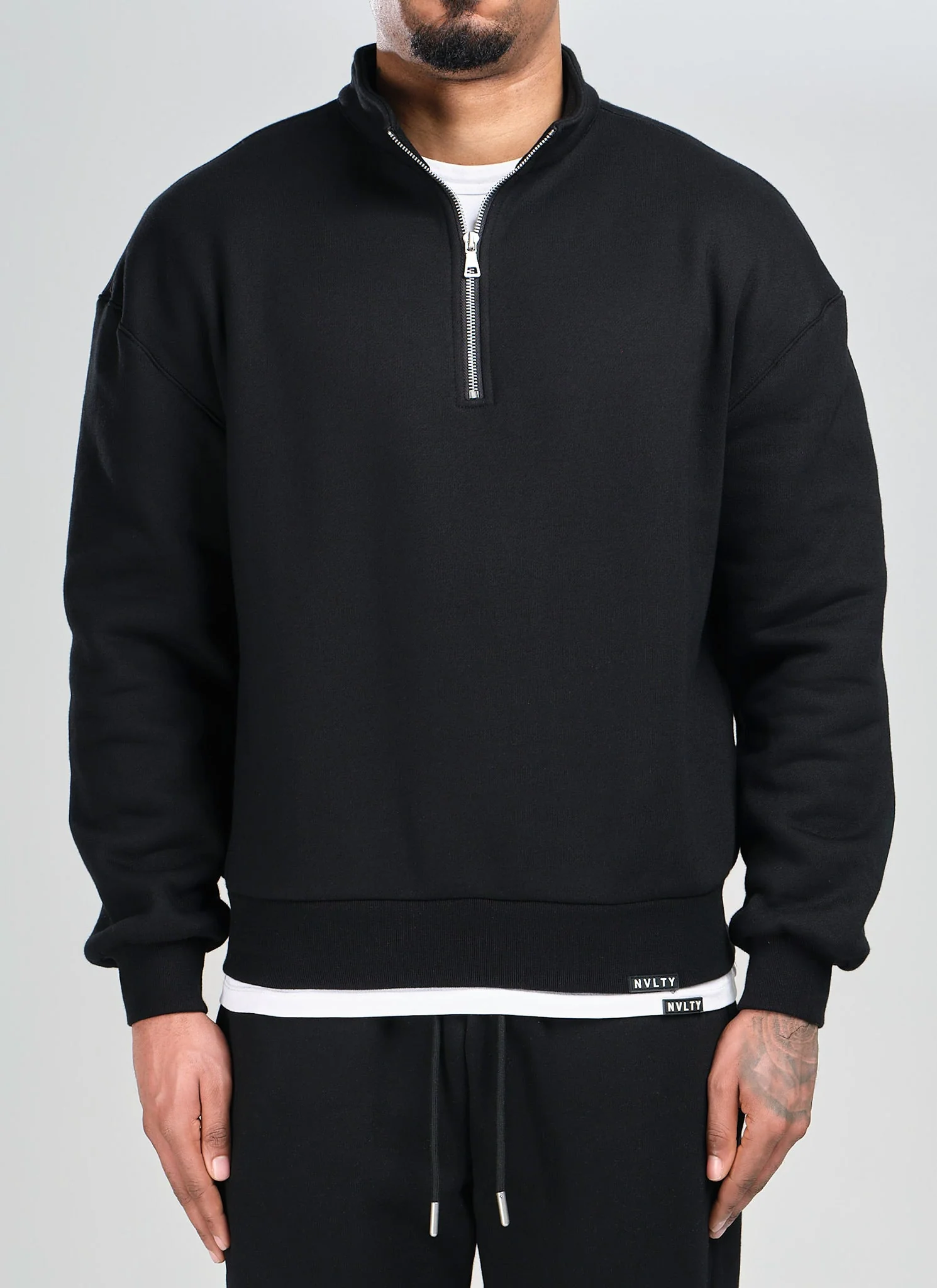 Heavyweight Luxe Quarter Zip - Black - Image 5