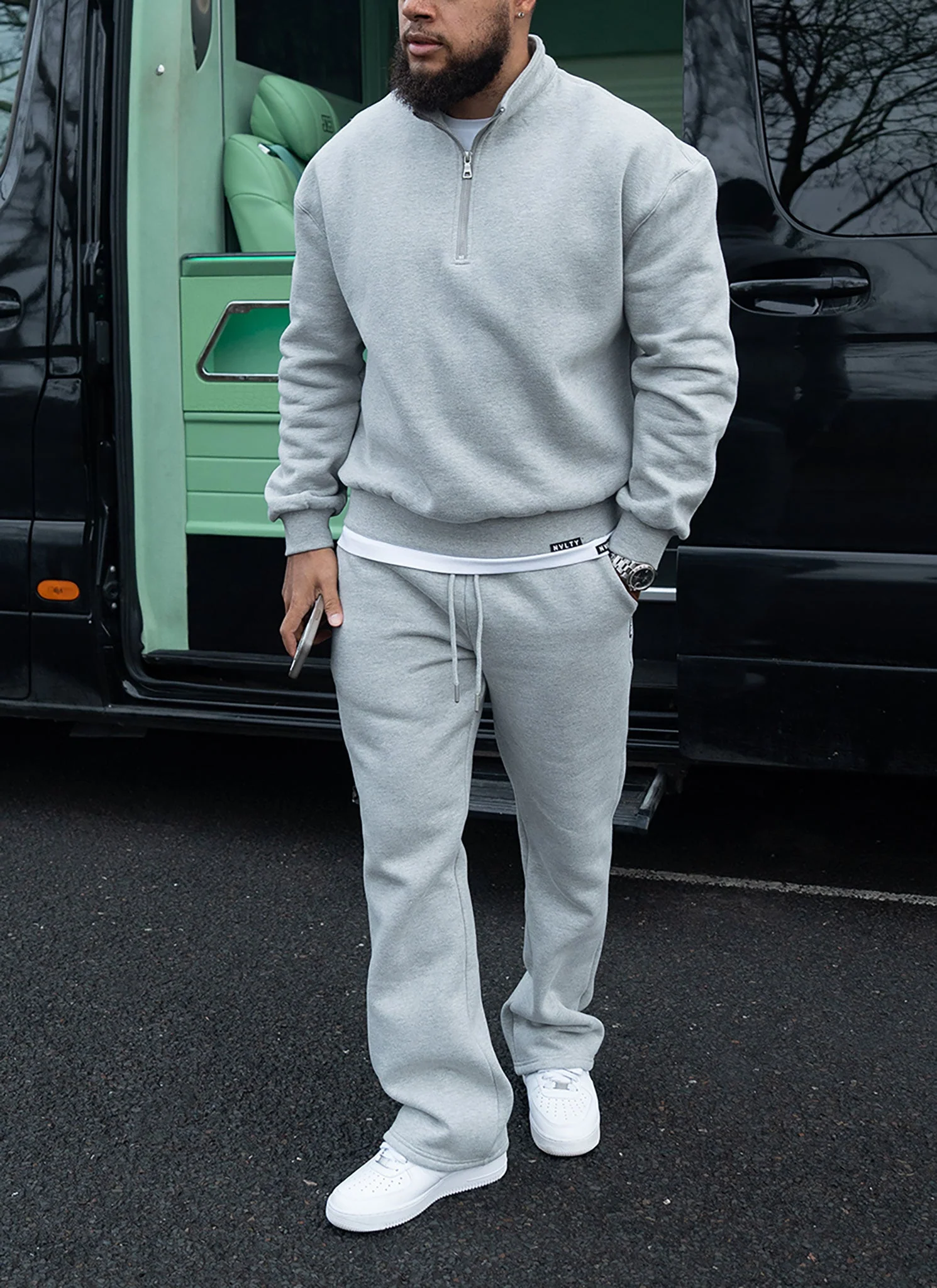 Heavyweight Luxe Quarter Zip - Grey - Image 11