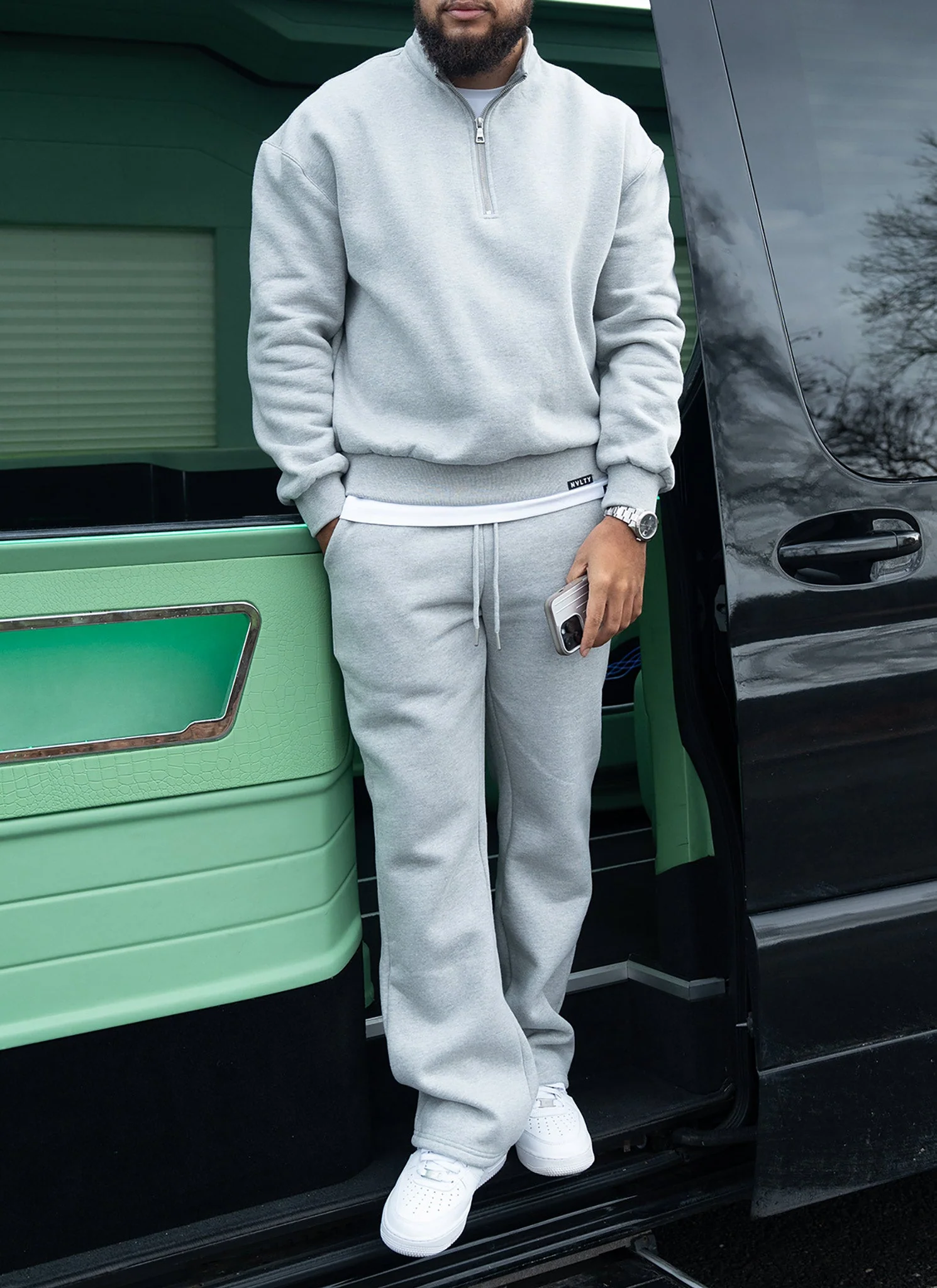 Heavyweight Luxe Quarter Zip - Grey - Image 15