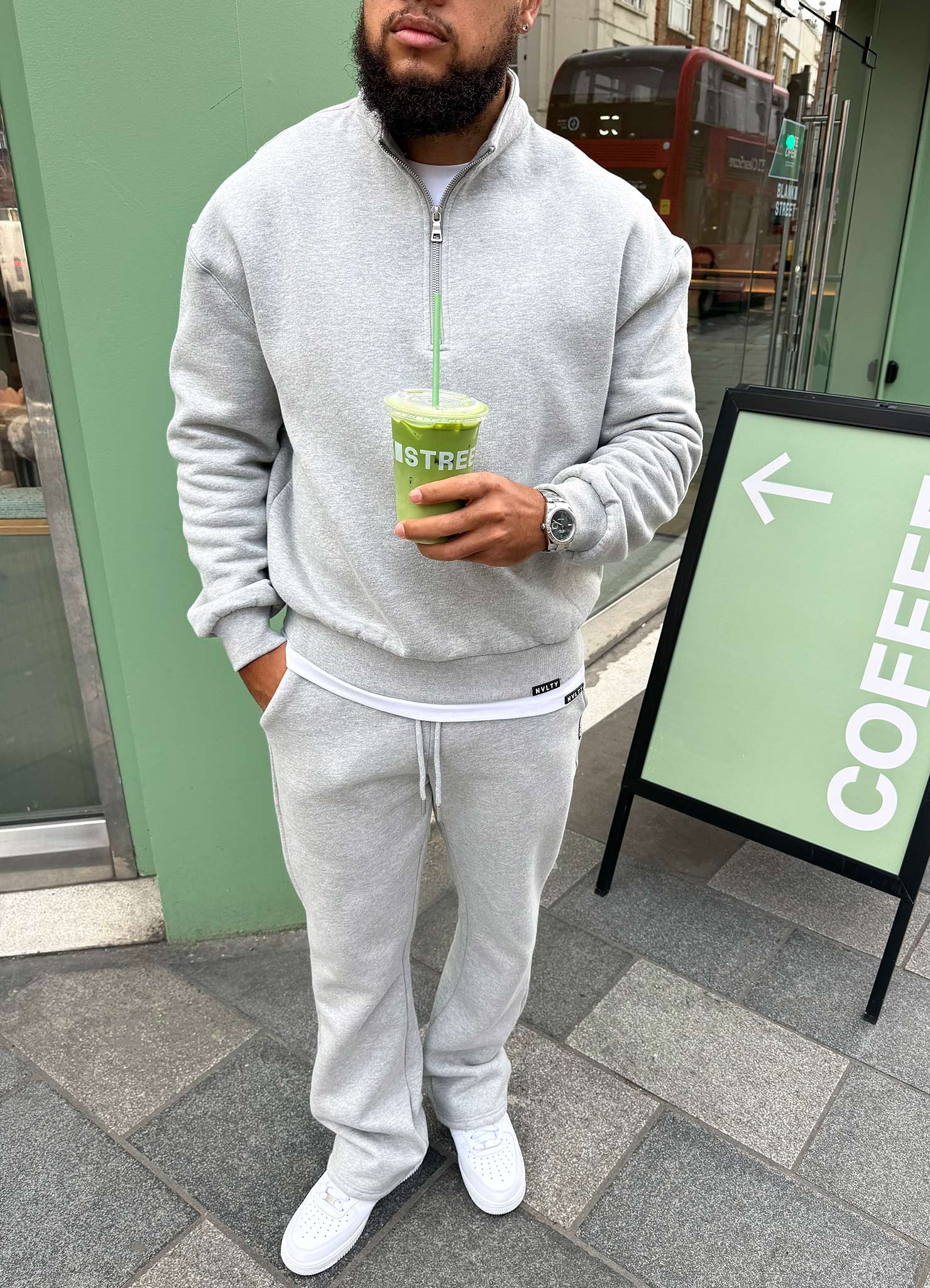 Heavyweight Luxe Quarter Zip - Grey - Image 4