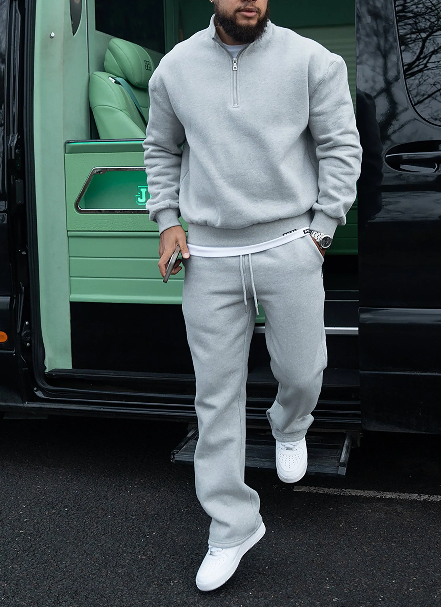 Heavyweight Luxe Quarter Zip - Grey - Image 7