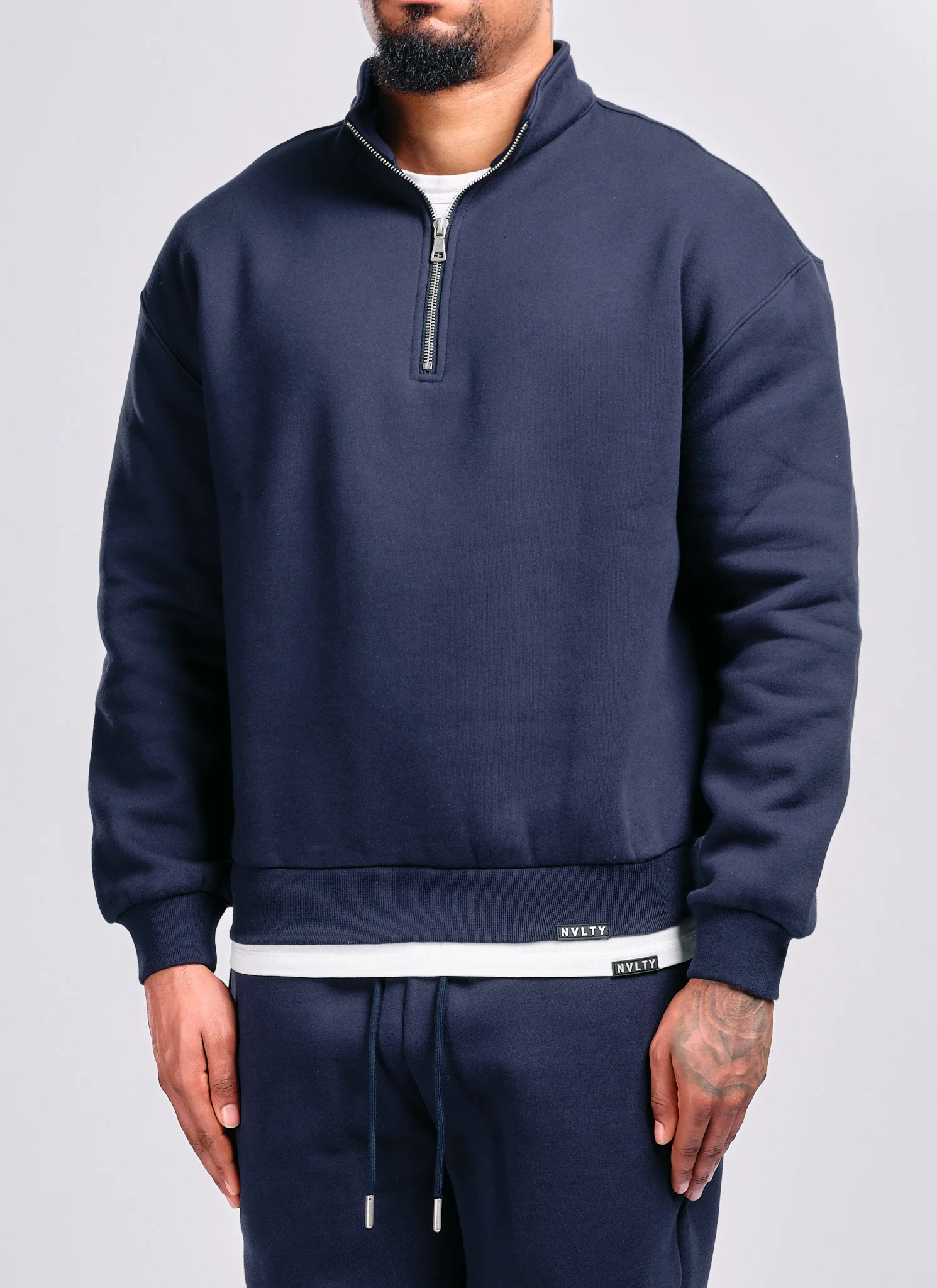 Heavyweight Luxe Quarter Zip - Navy - Image 3