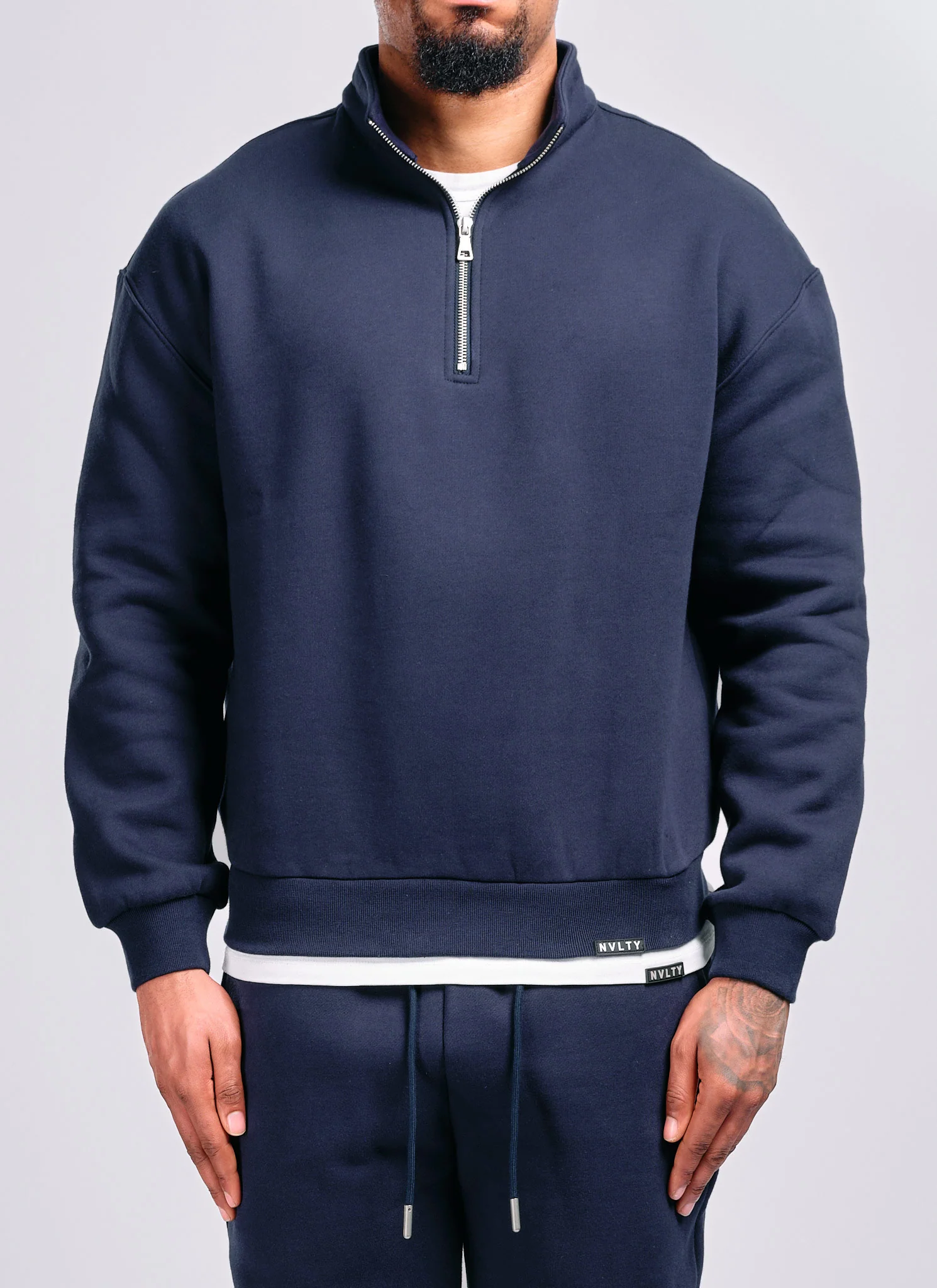 Heavyweight Luxe Quarter Zip - Navy - Image 5