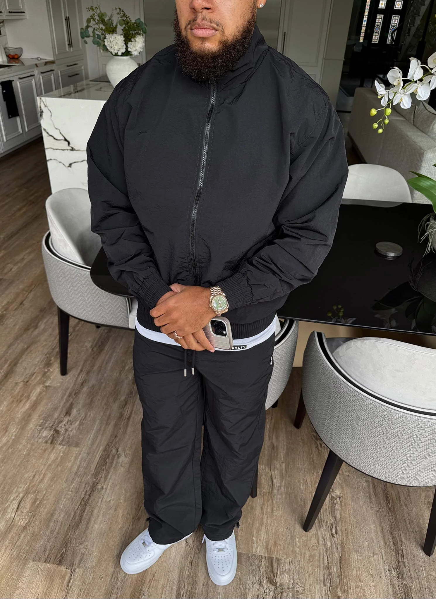 Heavyweight Shell Track Jacket - Black - Image 11