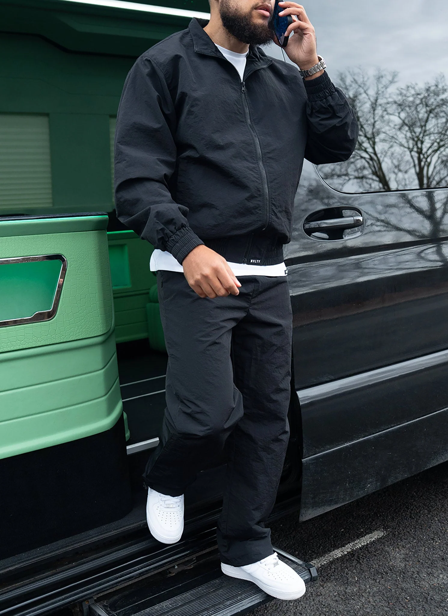 Heavyweight Shell Track Jacket - Black - Image 13