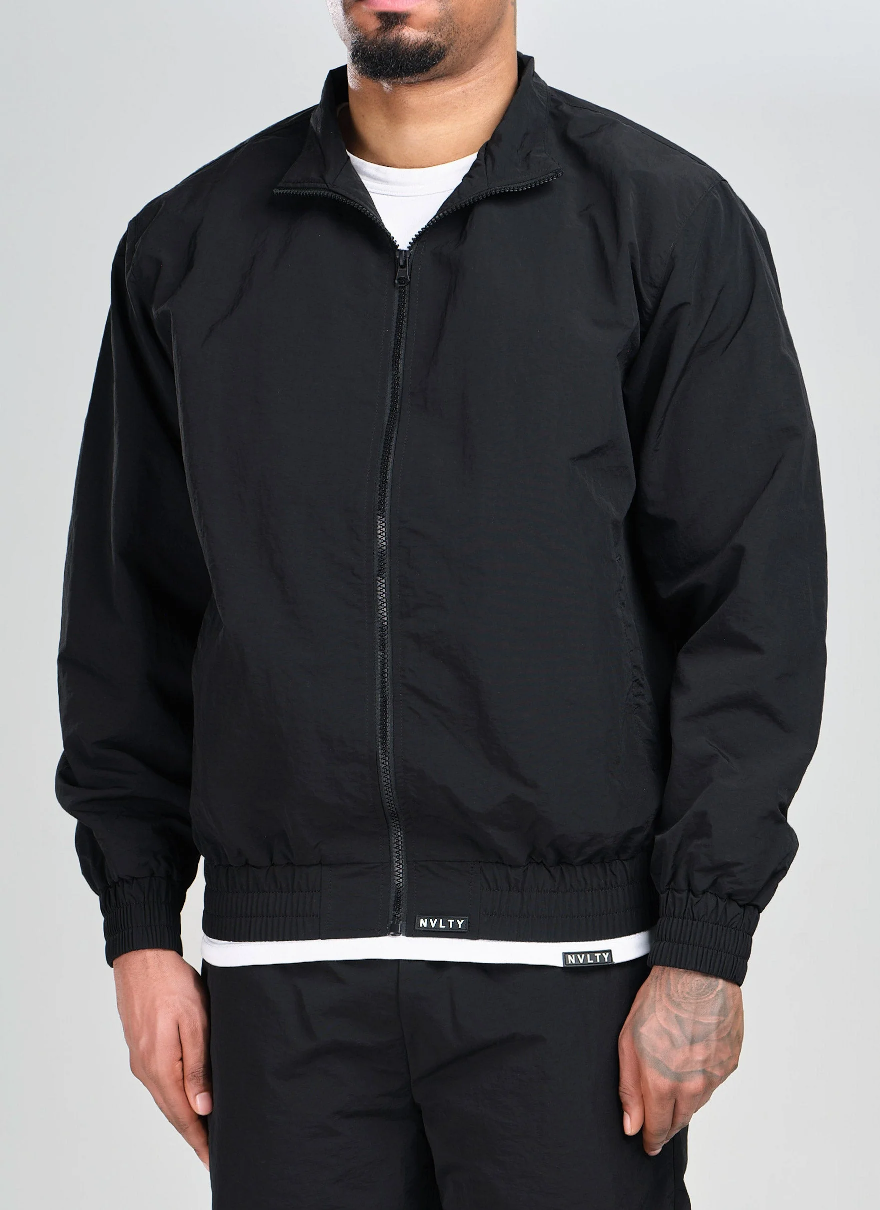 Heavyweight Shell Track Jacket - Black - Image 3