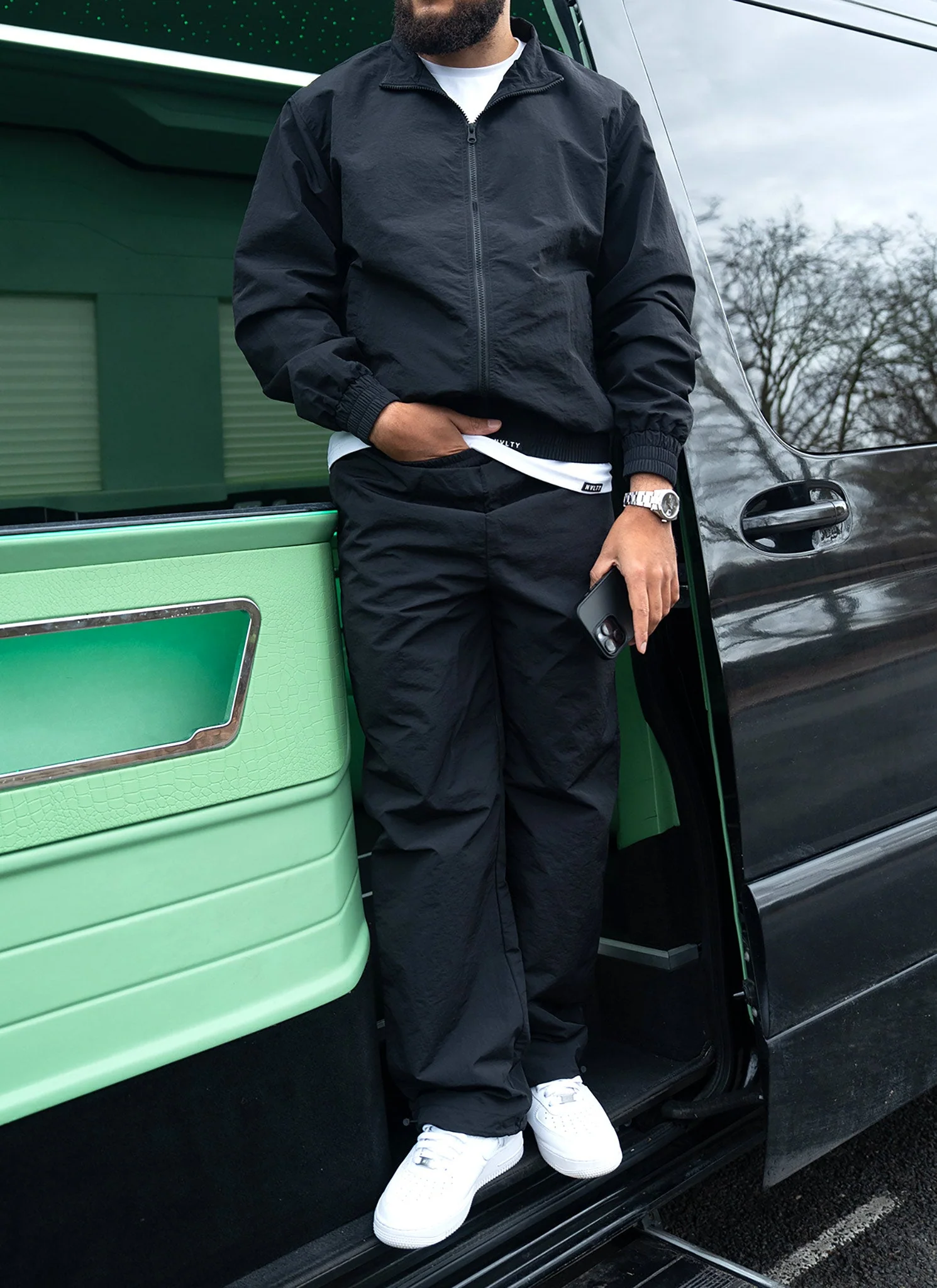 Heavyweight Shell Track Jacket - Black - Image 4