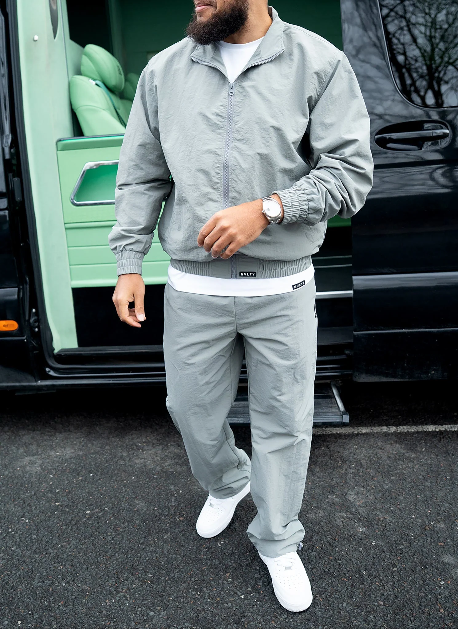 Heavyweight Shell Track Jacket - Grey - Image 10