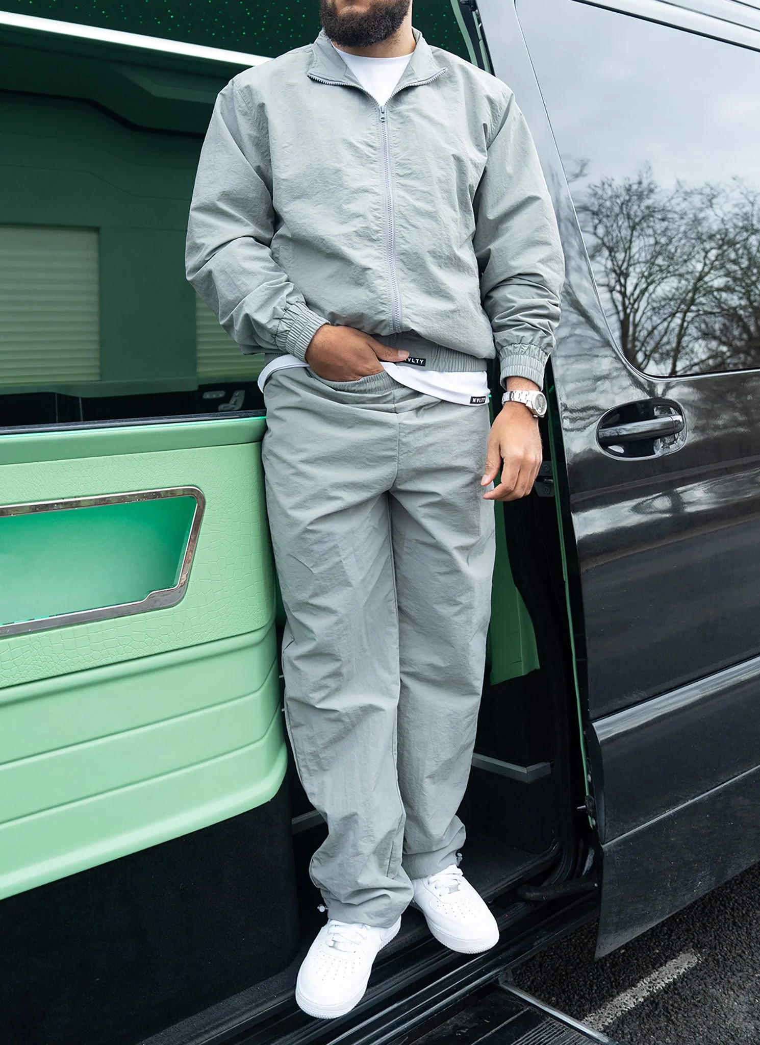 Heavyweight Shell Track Jacket - Grey - Image 2