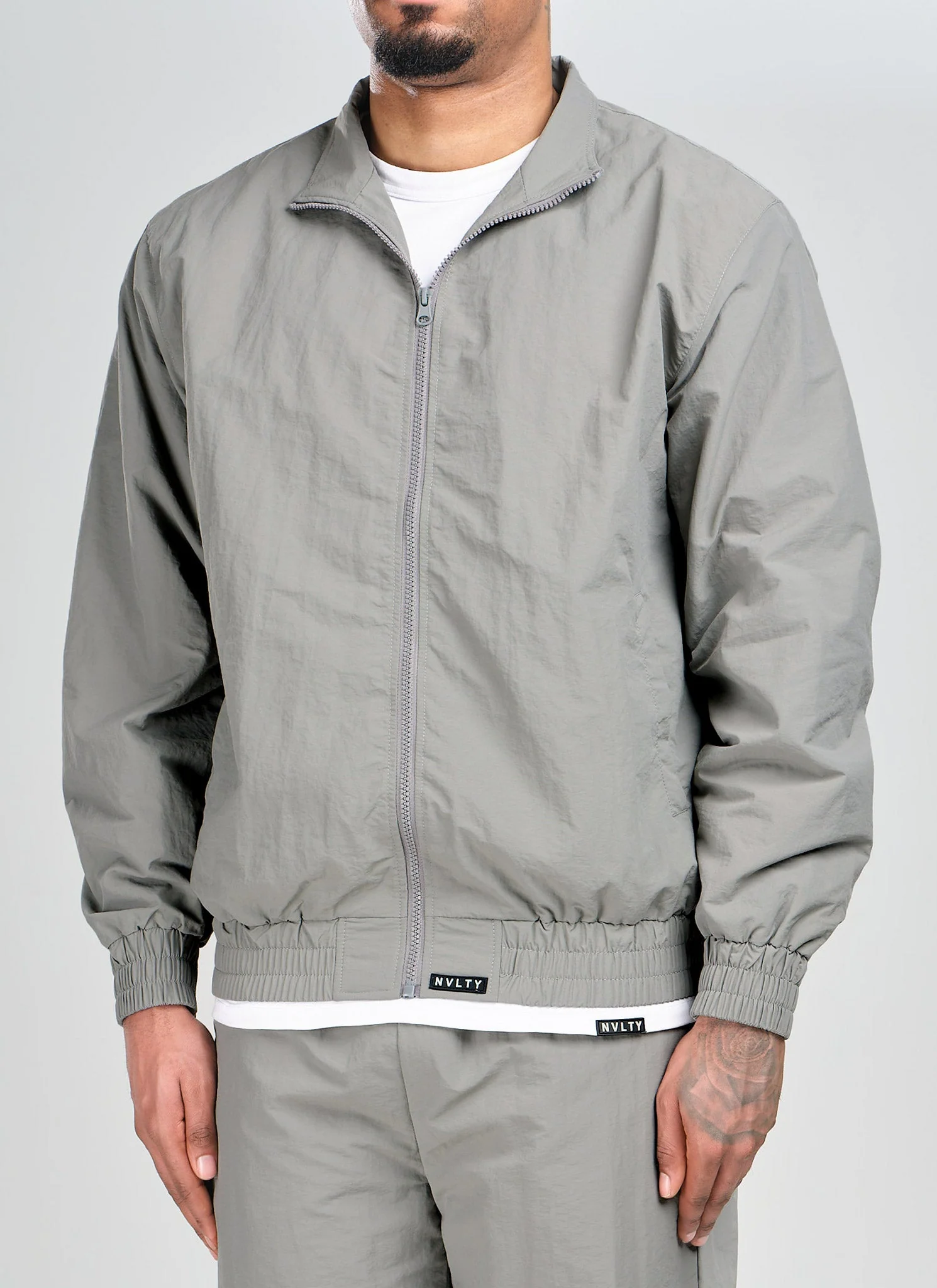 Heavyweight Shell Track Jacket - Grey - Image 3