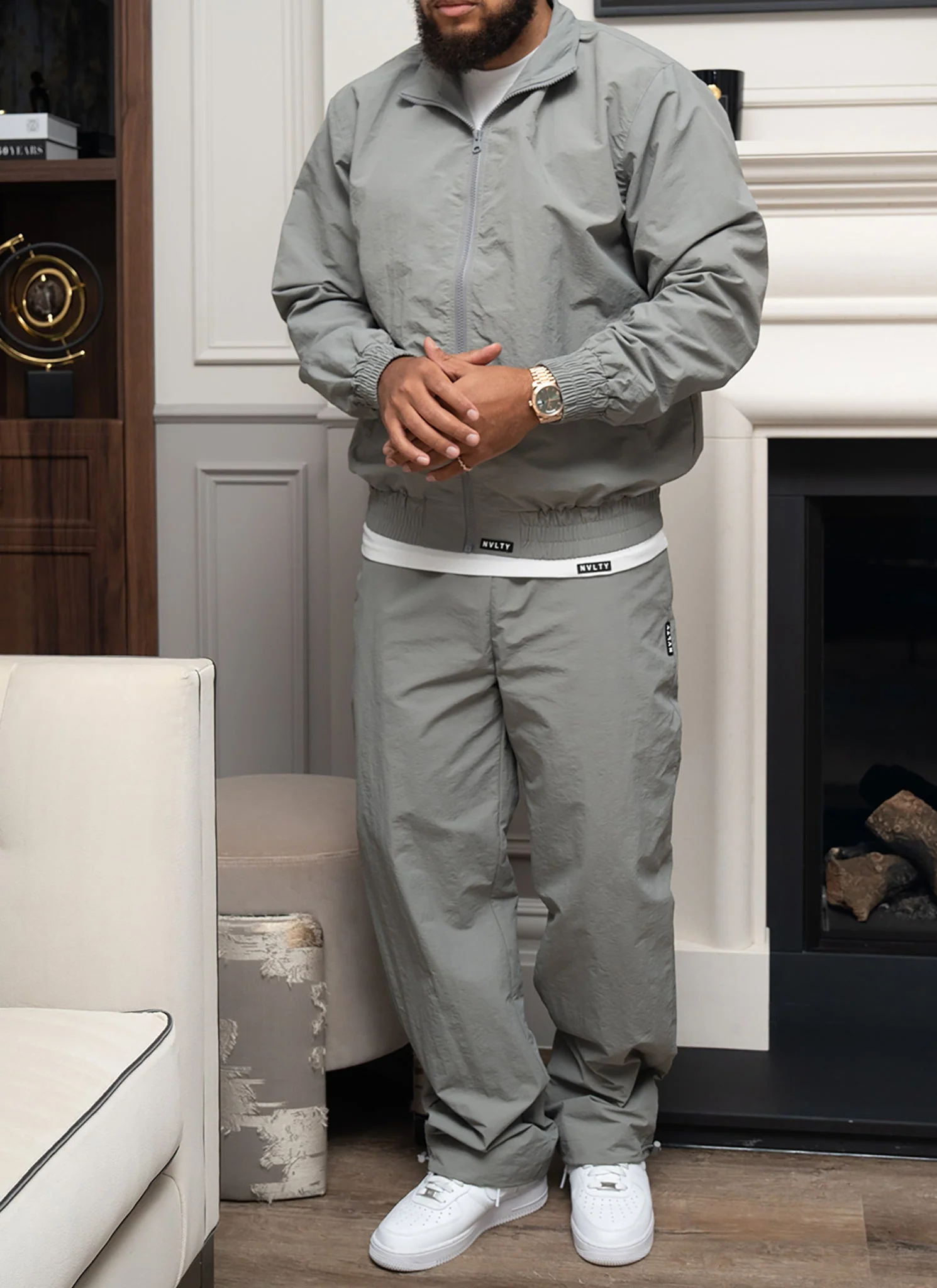 Heavyweight Shell Track Jacket - Grey - Image 4