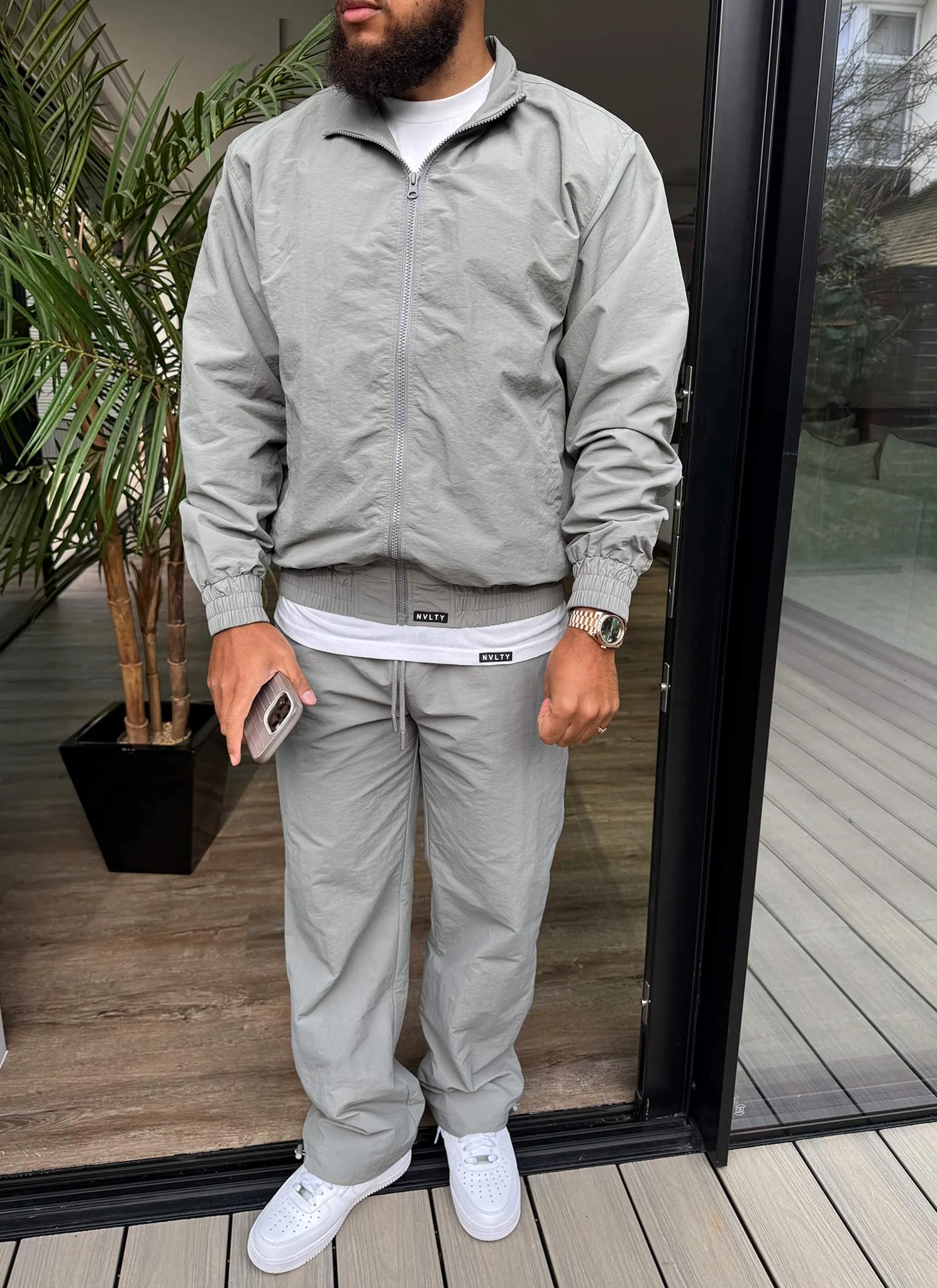 Heavyweight Shell Track Jacket - Grey - Image 9