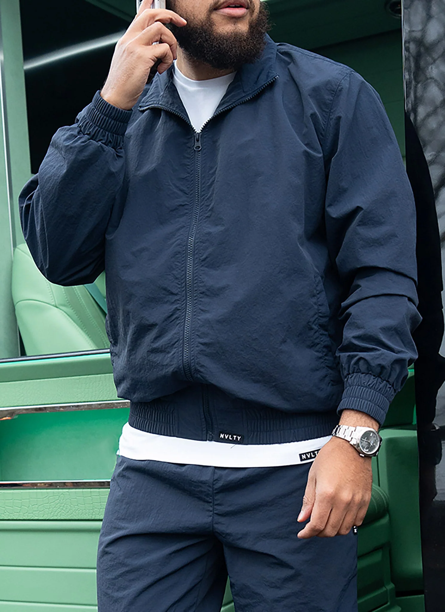 Heavyweight Shell Track Jacket - Navy - Image 2