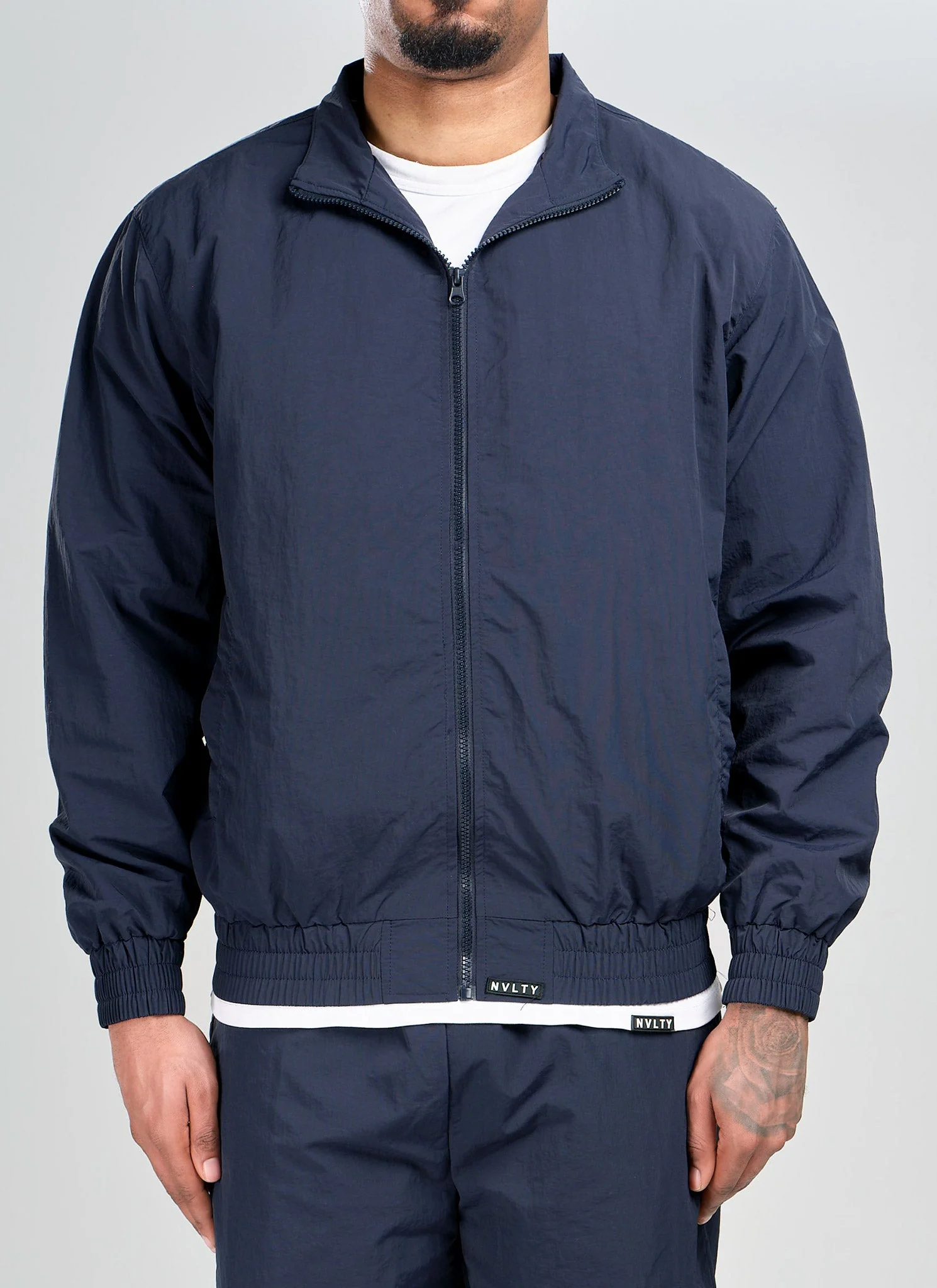Heavyweight Shell Track Jacket - Navy - Image 5
