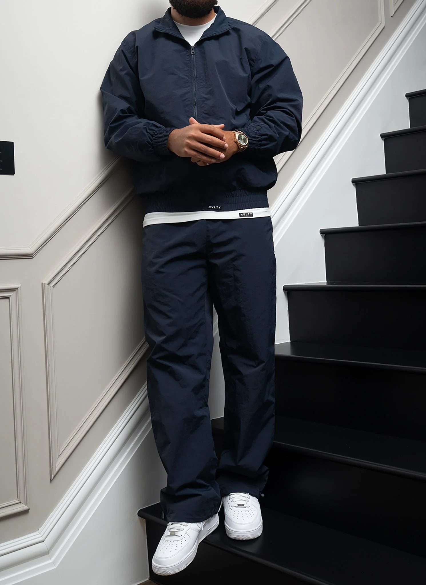 Heavyweight Shell Track Jacket - Navy - Image 6