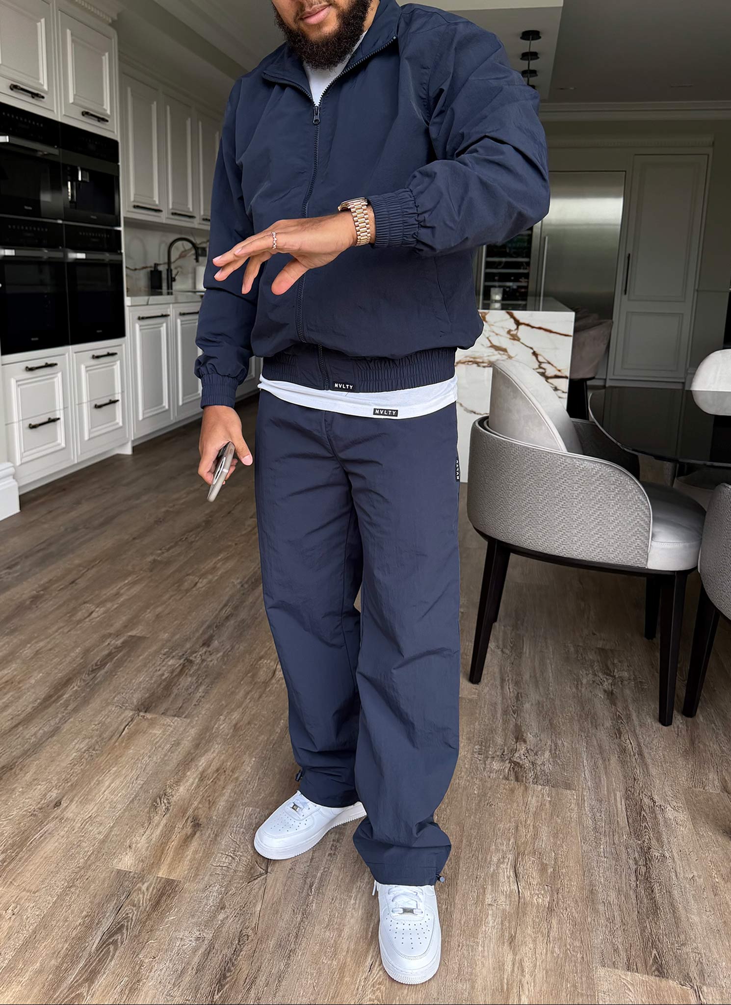 Heavyweight Shell Track Jacket - Navy - Image 7