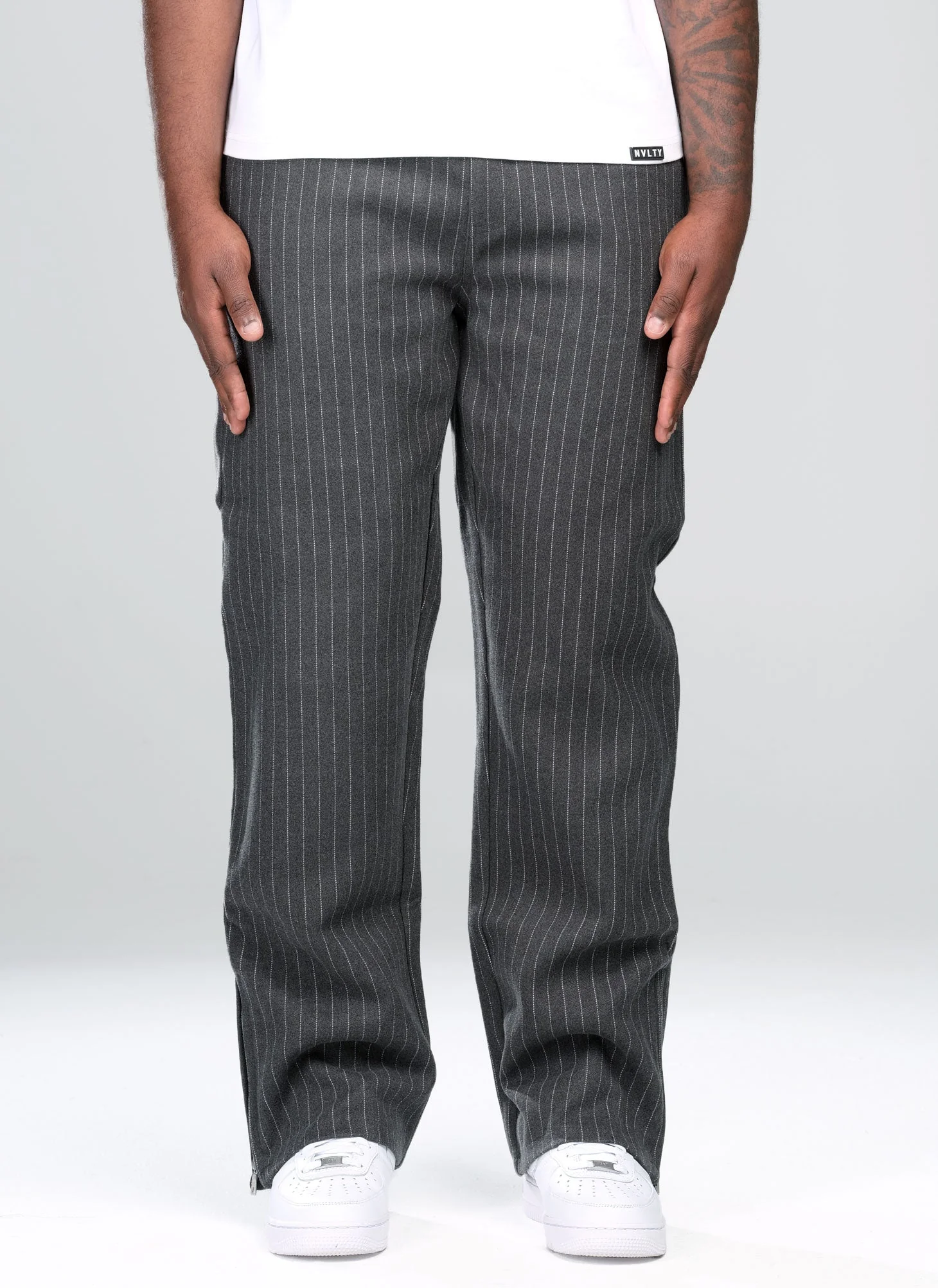 Heavyweight Pinstripe Pants - Grey