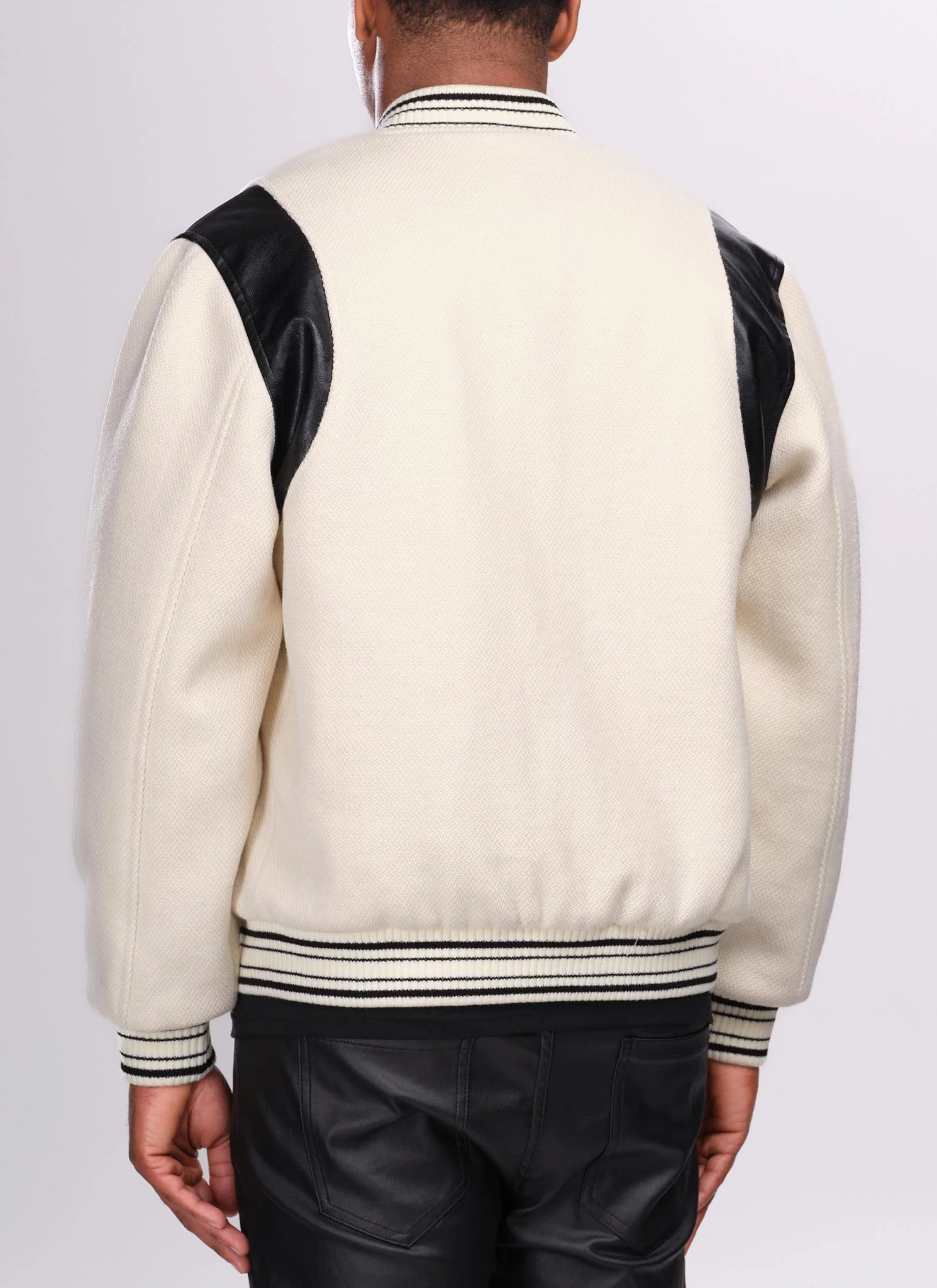 Heavyweight Wool Bomber Jacket - Ivory - Image 4