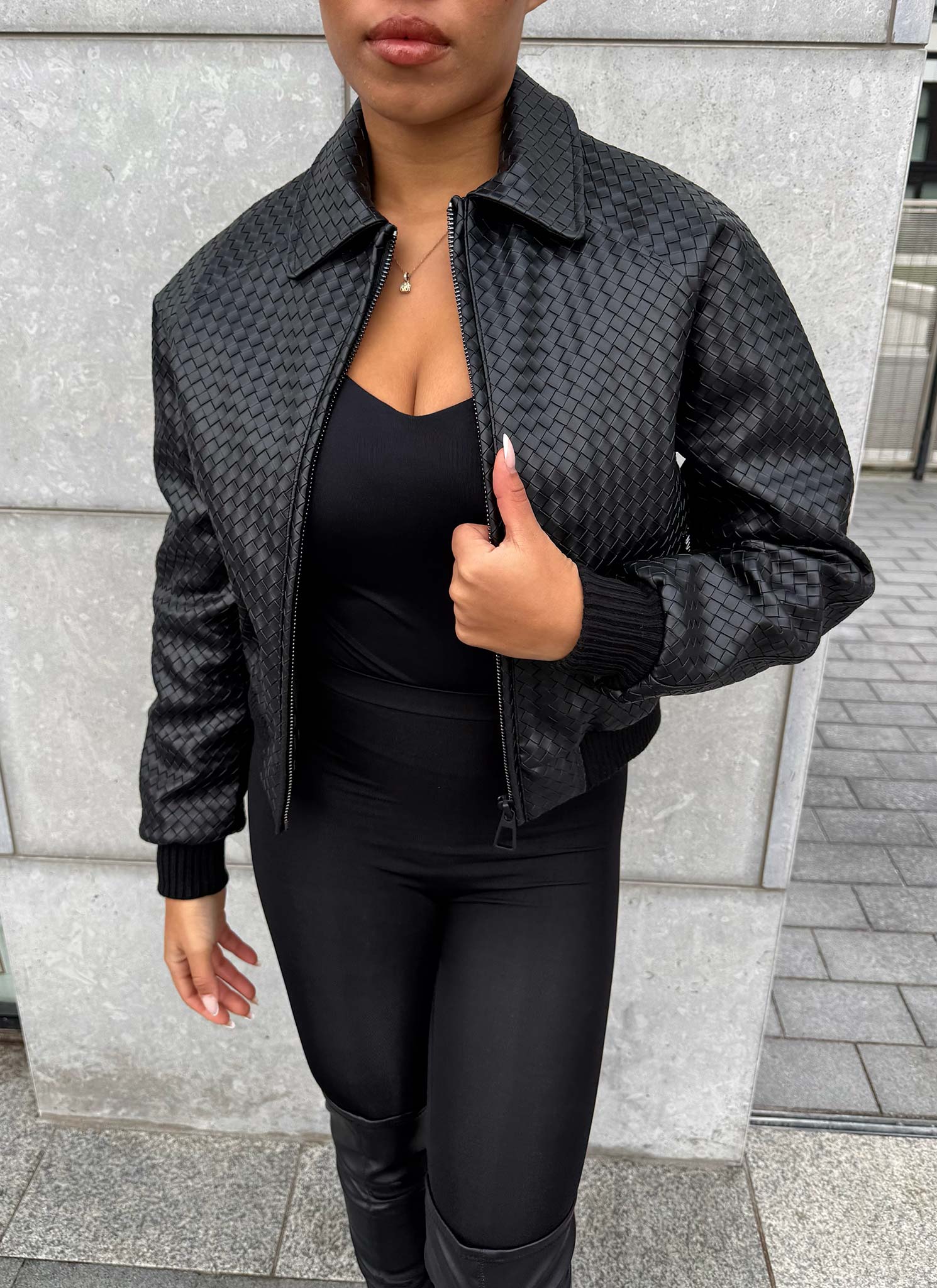 Interlock Aviator Jacket - Black - Image 10