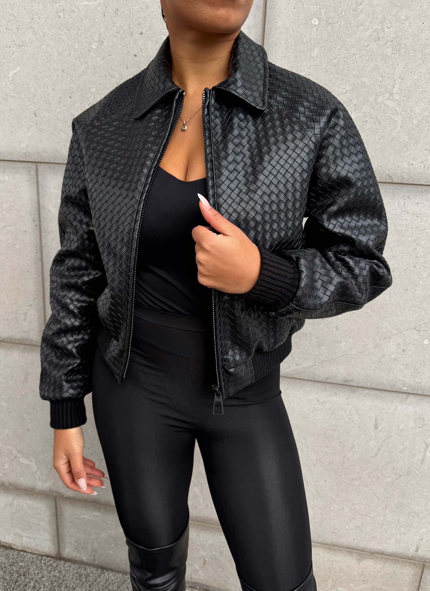 Interlock Aviator Jacket - Black - Image 9