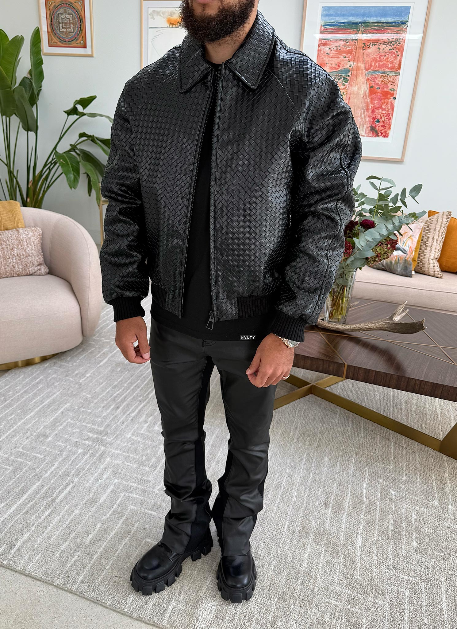 Interlock Aviator Jacket - Black - Image 7