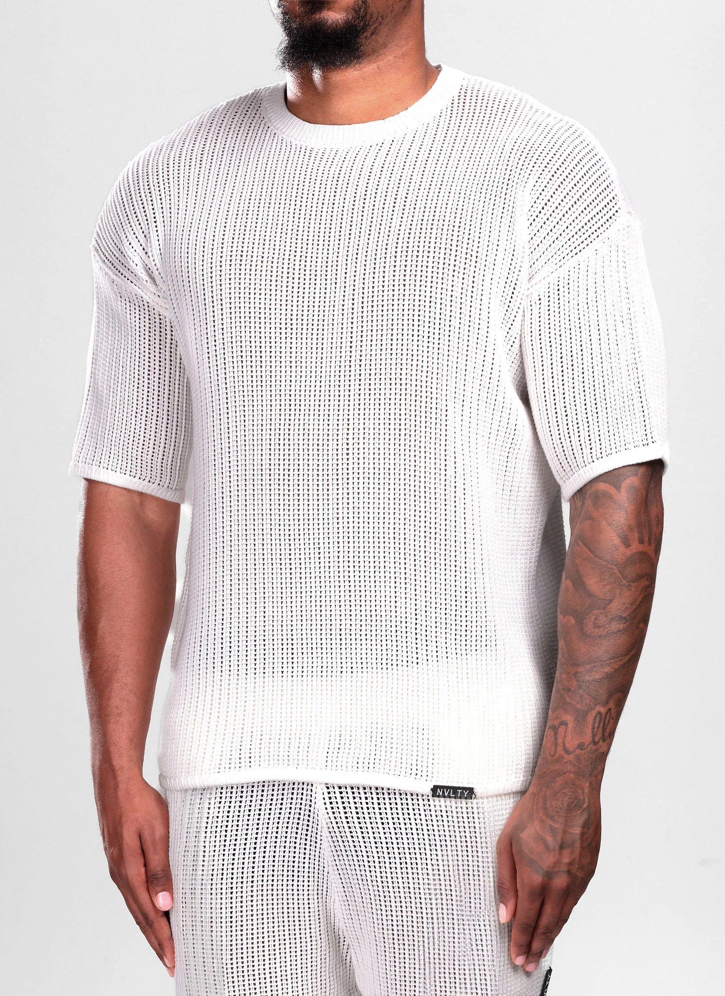 Knitted T-Shirt - Ivory - Image 2