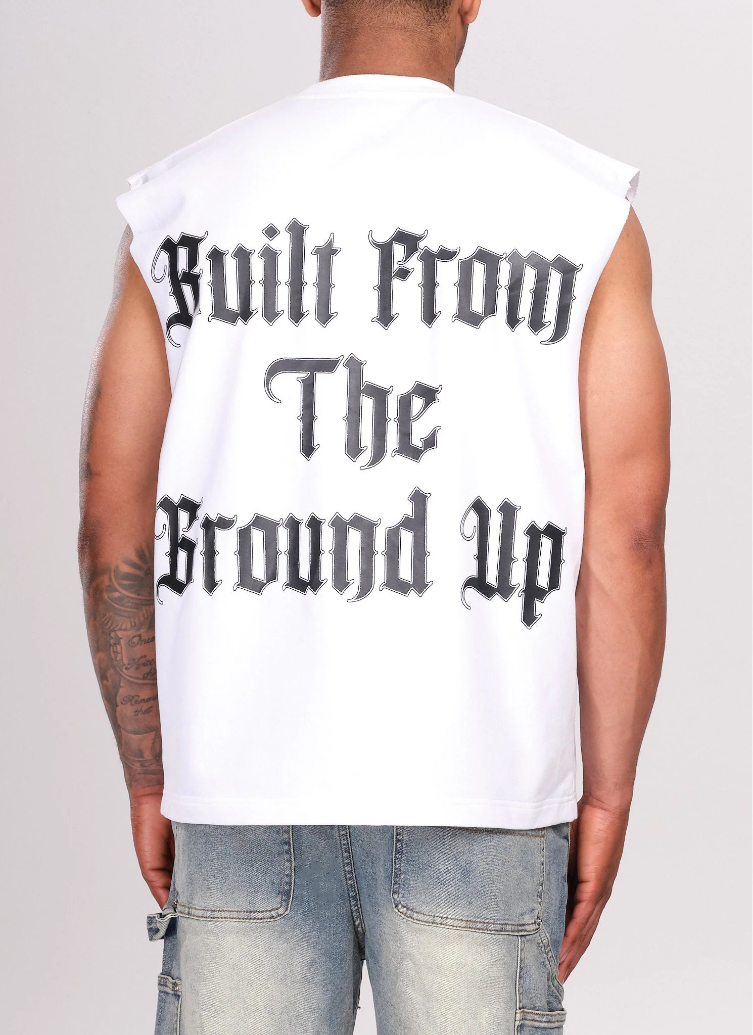 Members Arc Sleeveless T-Shirt - White - Image 2