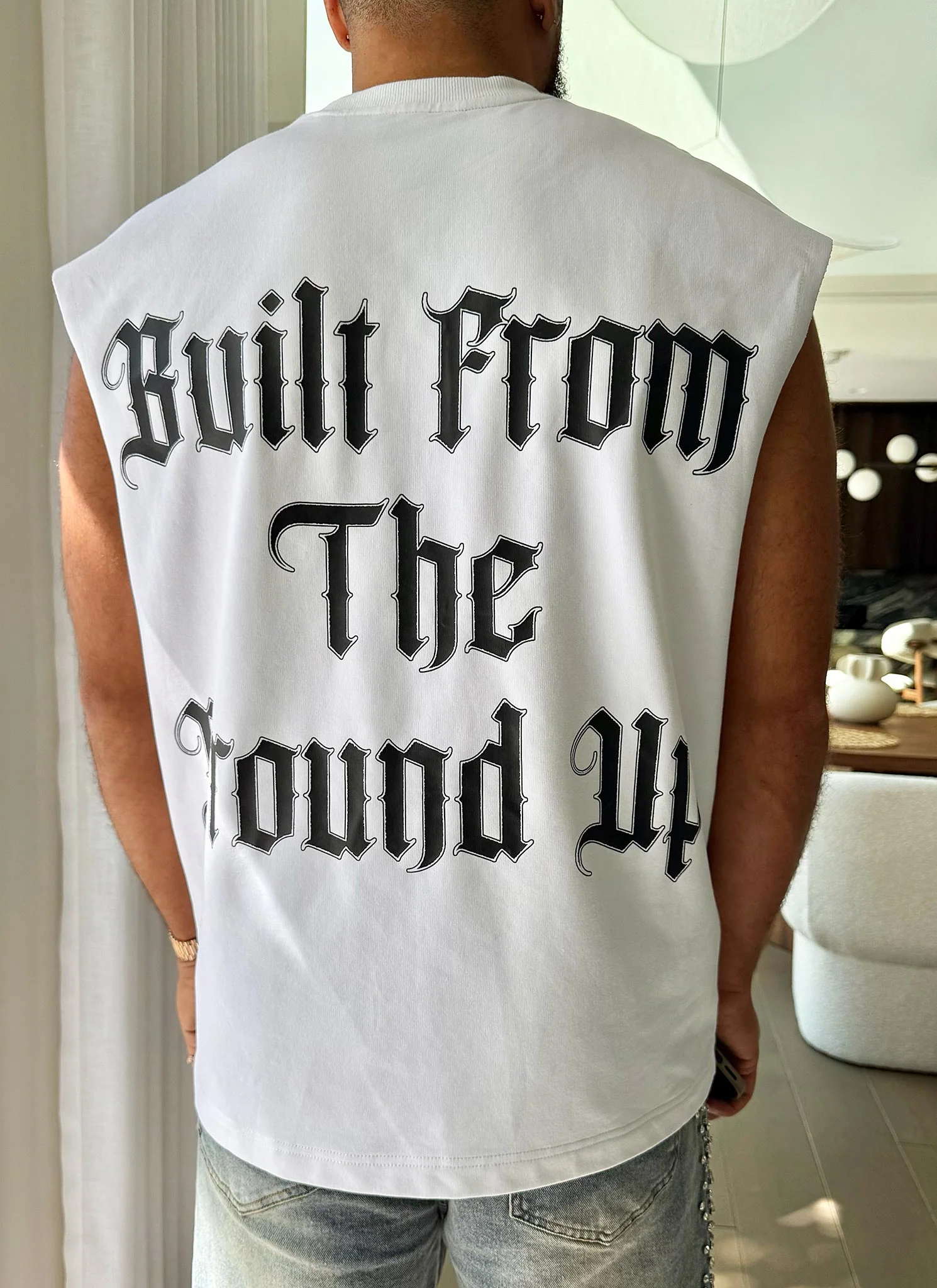 Members Arc Sleeveless T-Shirt - White - Image 8