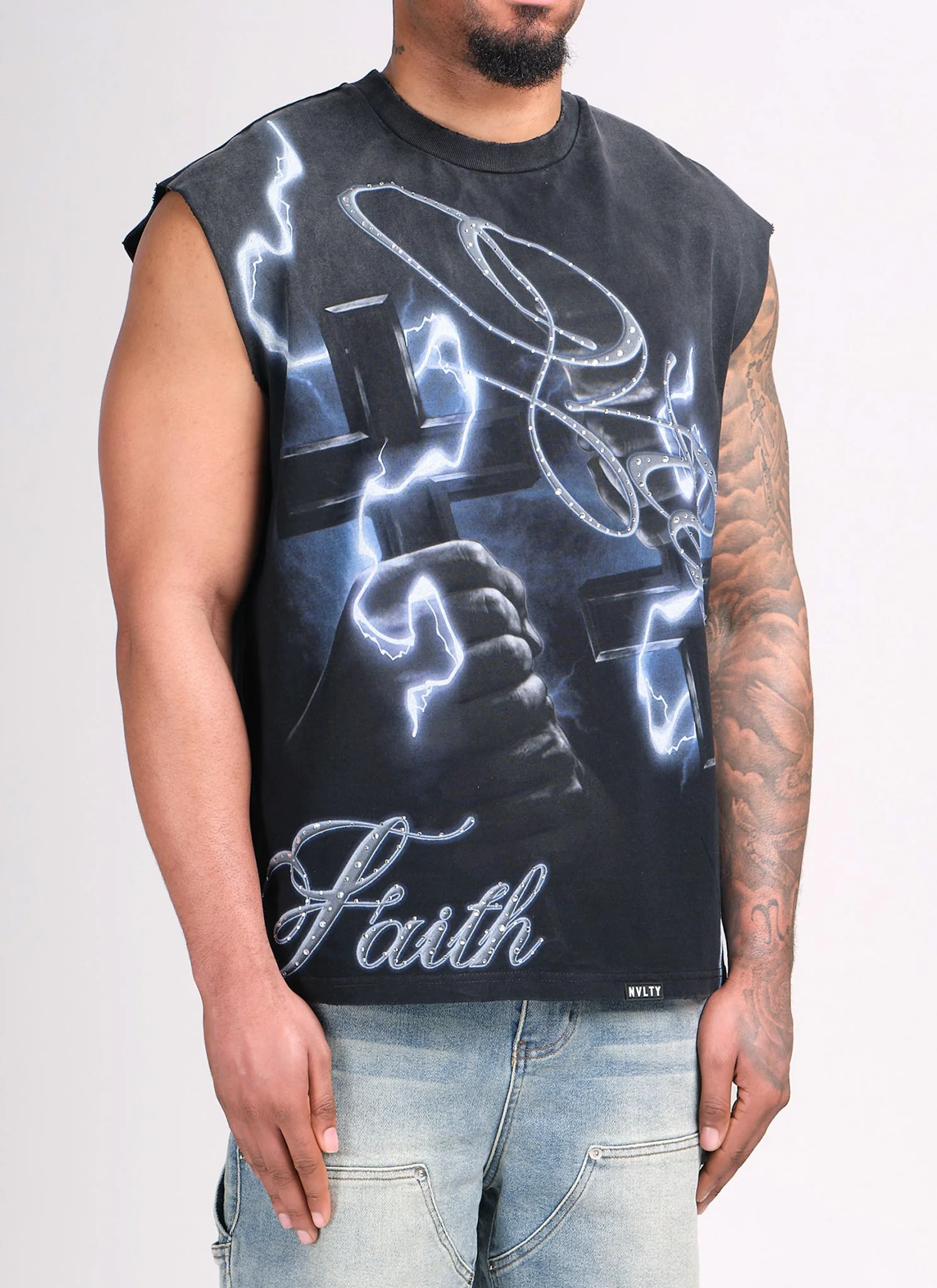 Members Faith Sleeveless T-Shirt - Black - Image 3