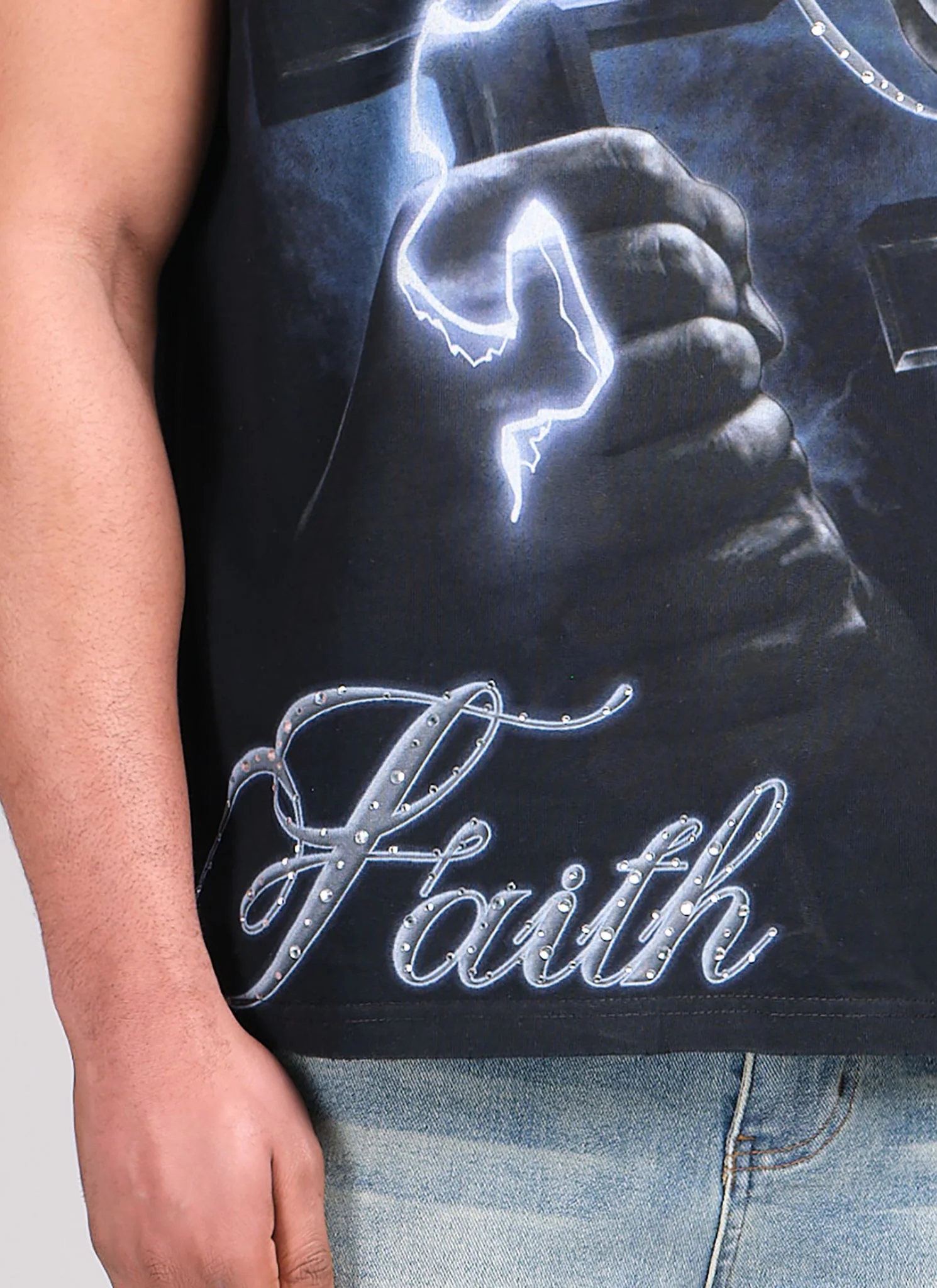 Members Faith Sleeveless T-Shirt - Black - Image 5