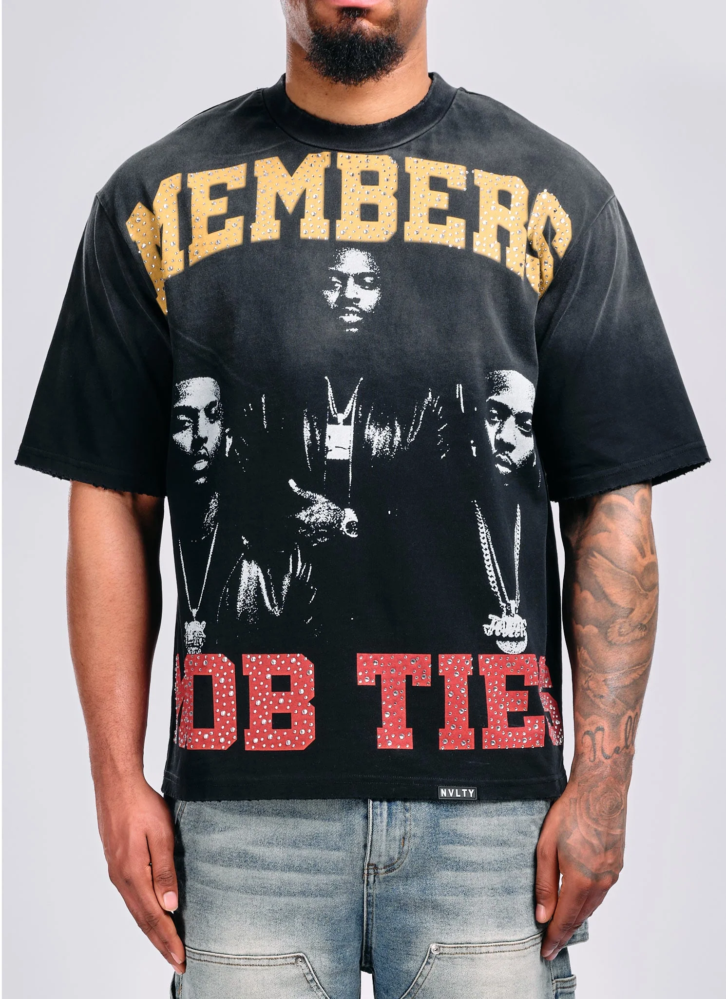 Members Mob Ties T-Shirt - Black