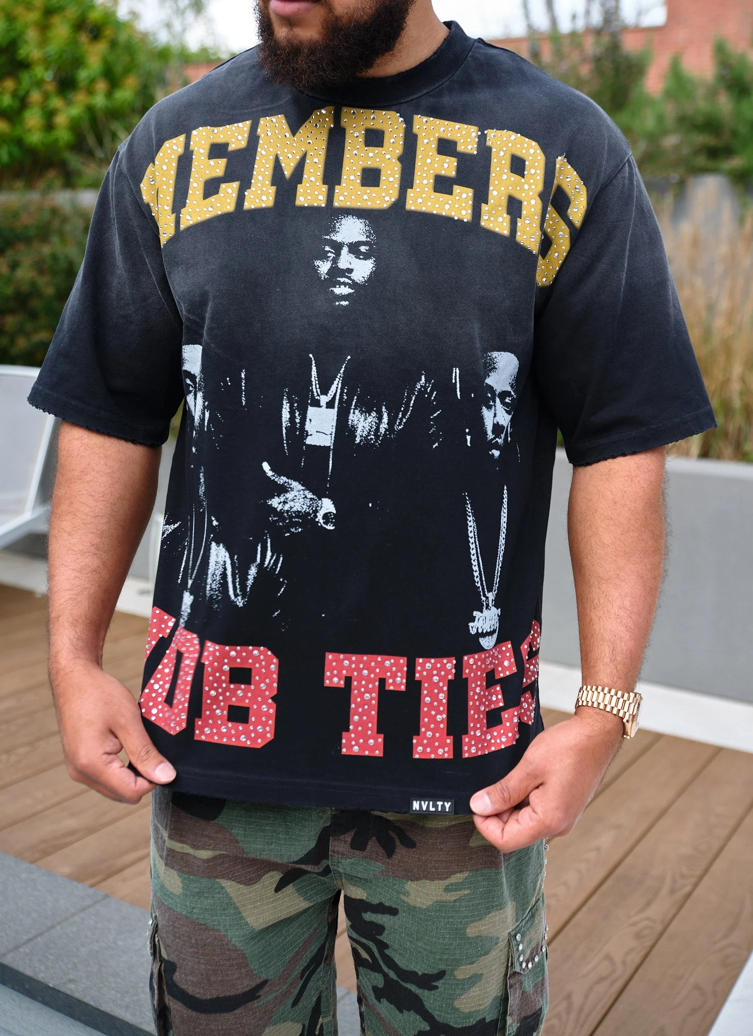 Members Mob Ties T-Shirt - Black - Image 2