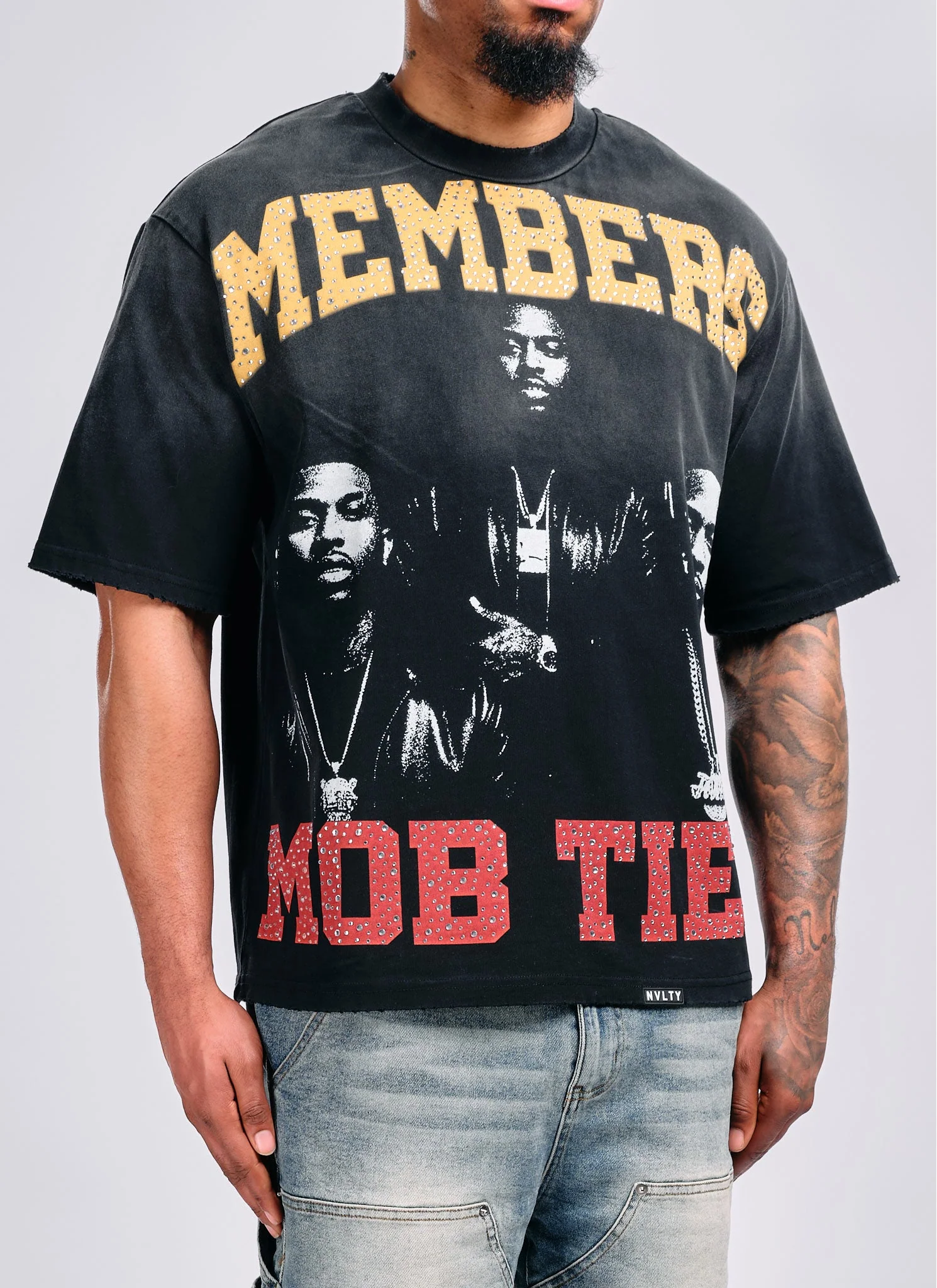 Members Mob Ties T-Shirt - Black - Image 3