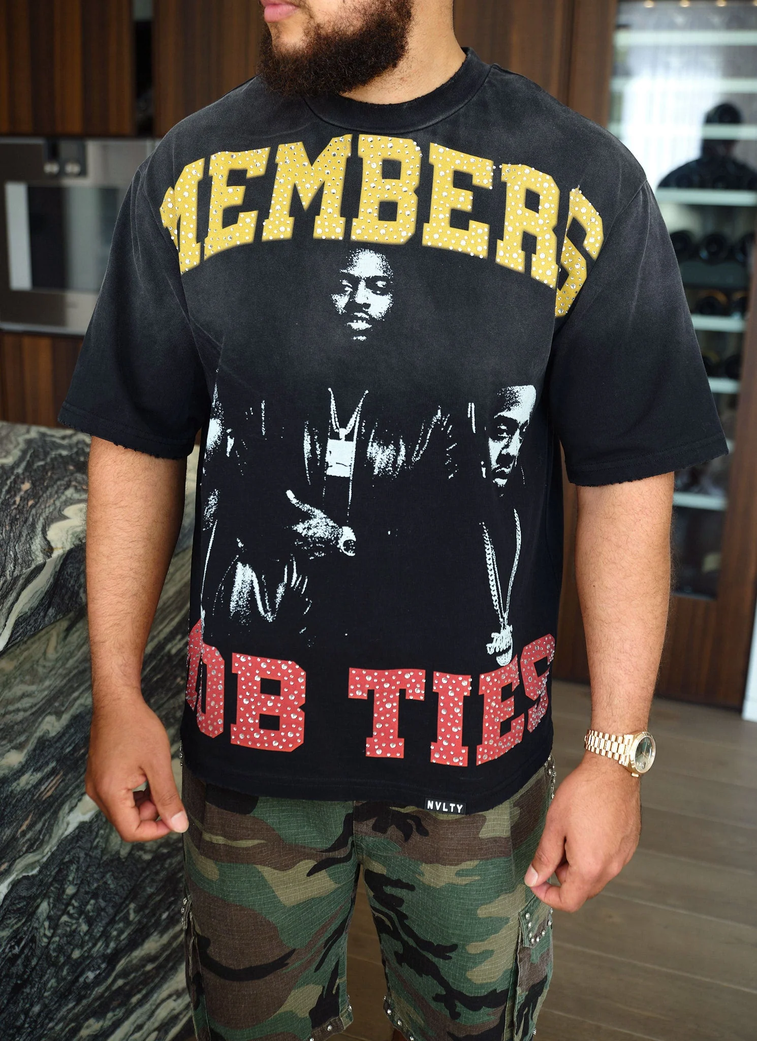 Members Mob Ties T-Shirt - Black - Image 5