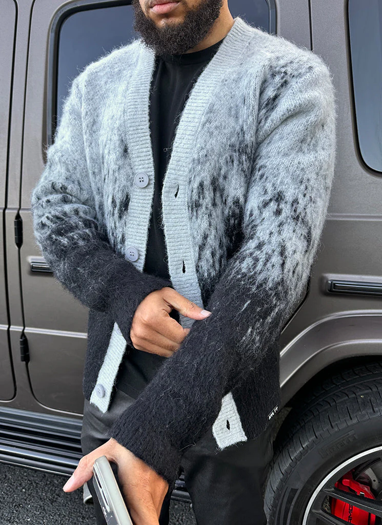 Mohair Gradient Cardigan - Black - Image 10