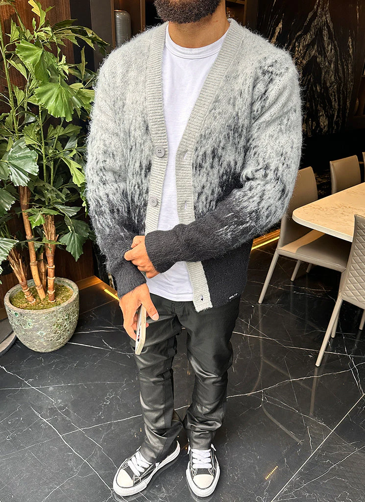 Mohair Gradient Cardigan - Black - Image 11